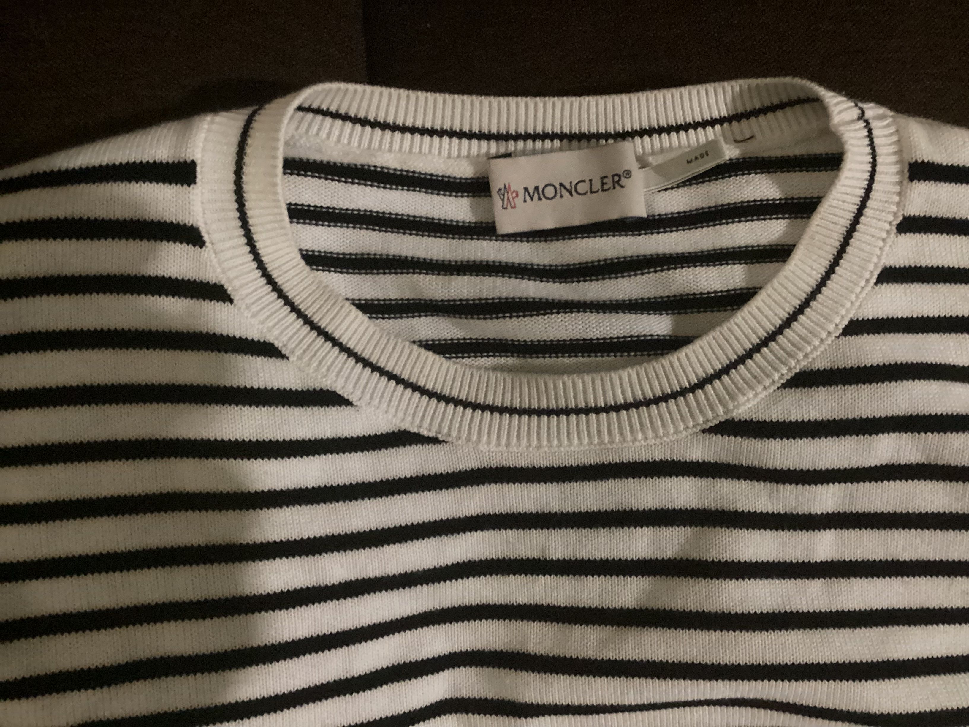 image of Moncler Sweater in Blue White, Men's (Size Small)