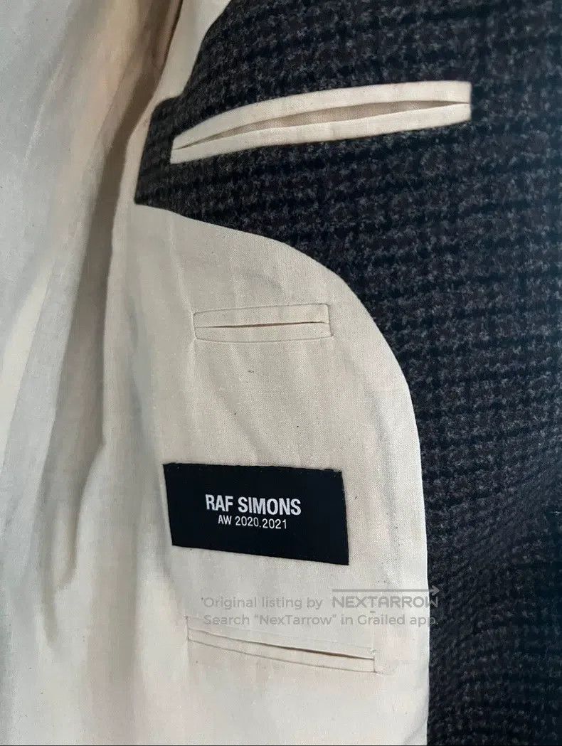 Raf Simons Raf Simons AW 2021 Qianniao check tweed suit jacket Size 48R - 3 Thumbnail