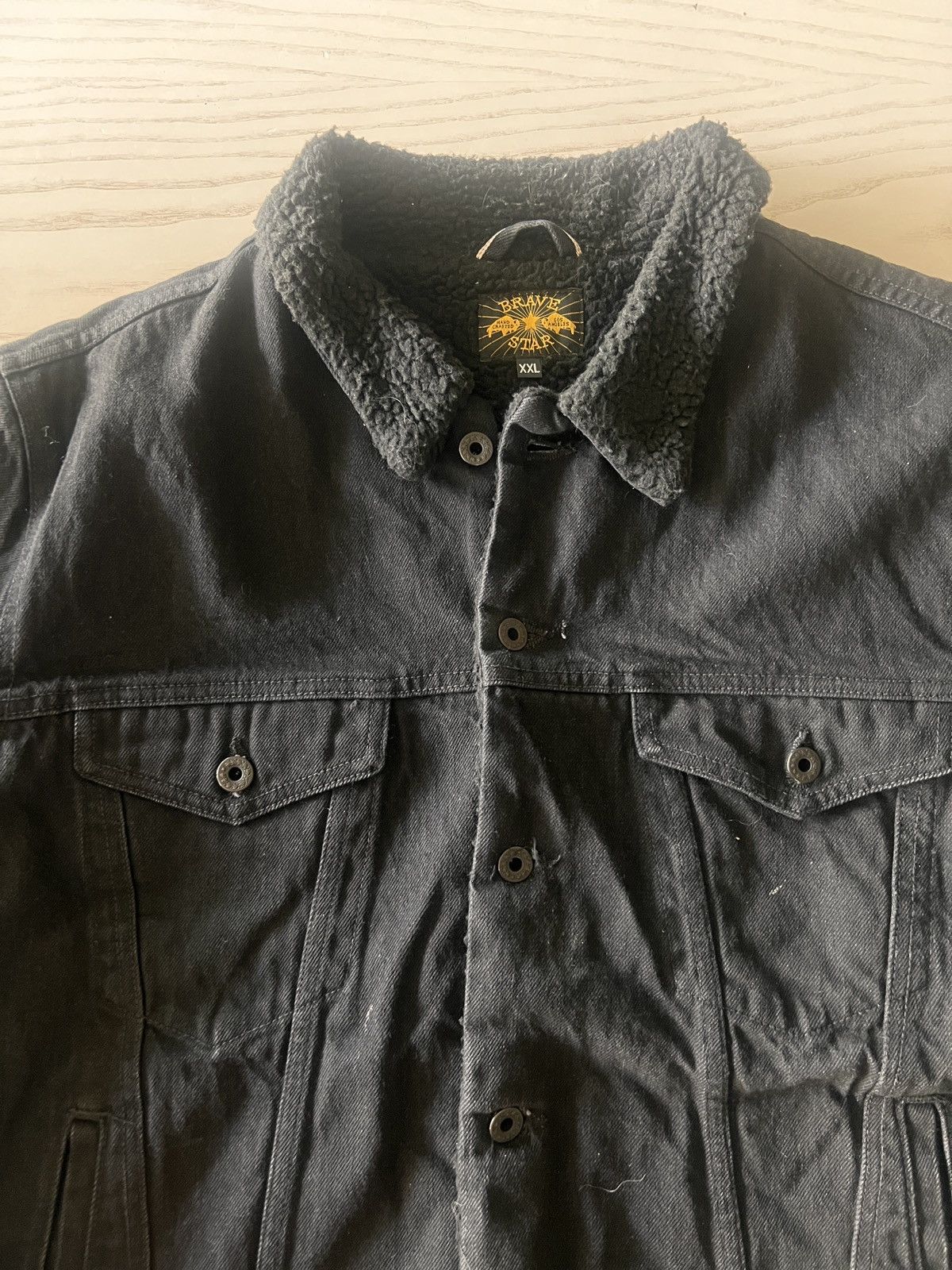 Brave Star Selvage Brave Star Black Selvedge Jacket w/ Sherpa Collar – Size XXL Size US XXL / EU 58 / 5 - 2 Thumbnail