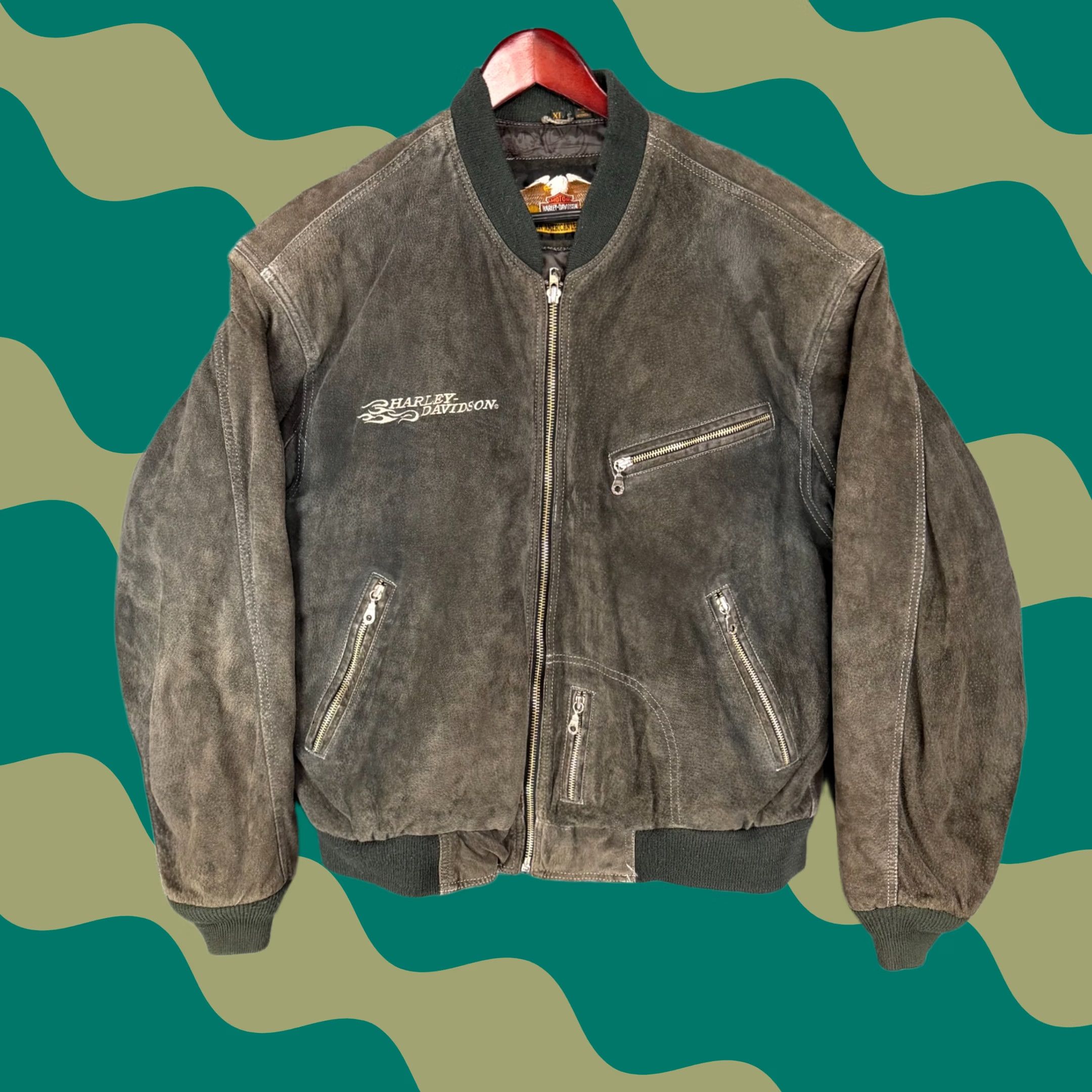 Harley Davidson Vintage 80s Harley Davidson Bomber Leather Jacket