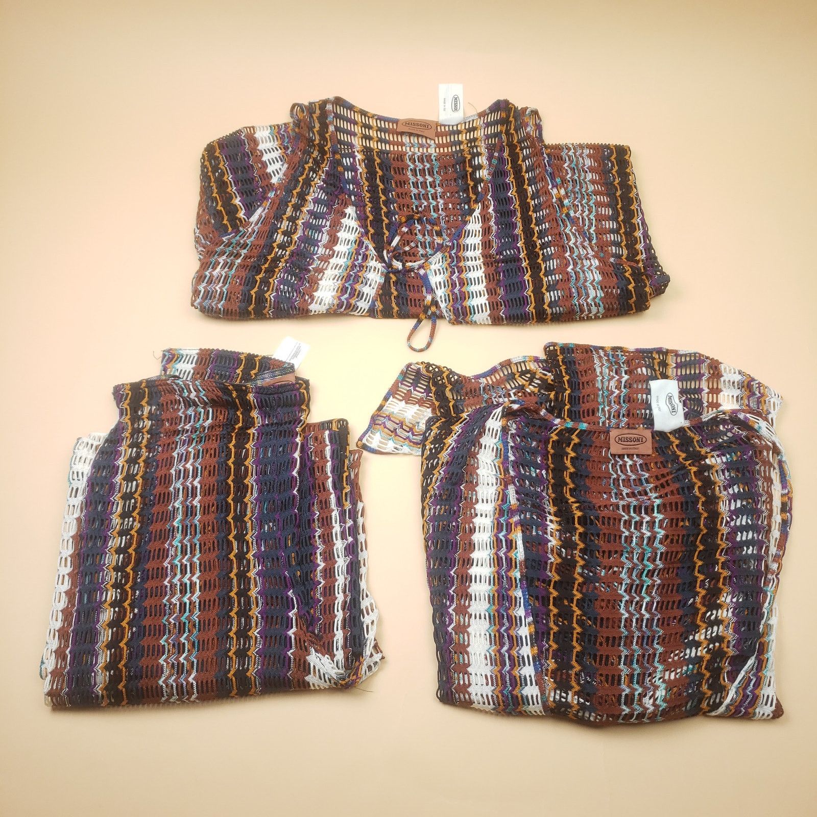 Missoni MISSONI Zig Zag Knit 3-Piece Set Cardigan Maxi Pants Rare Size M / US 6-8 / IT 42-44 - 1 Thumbnail