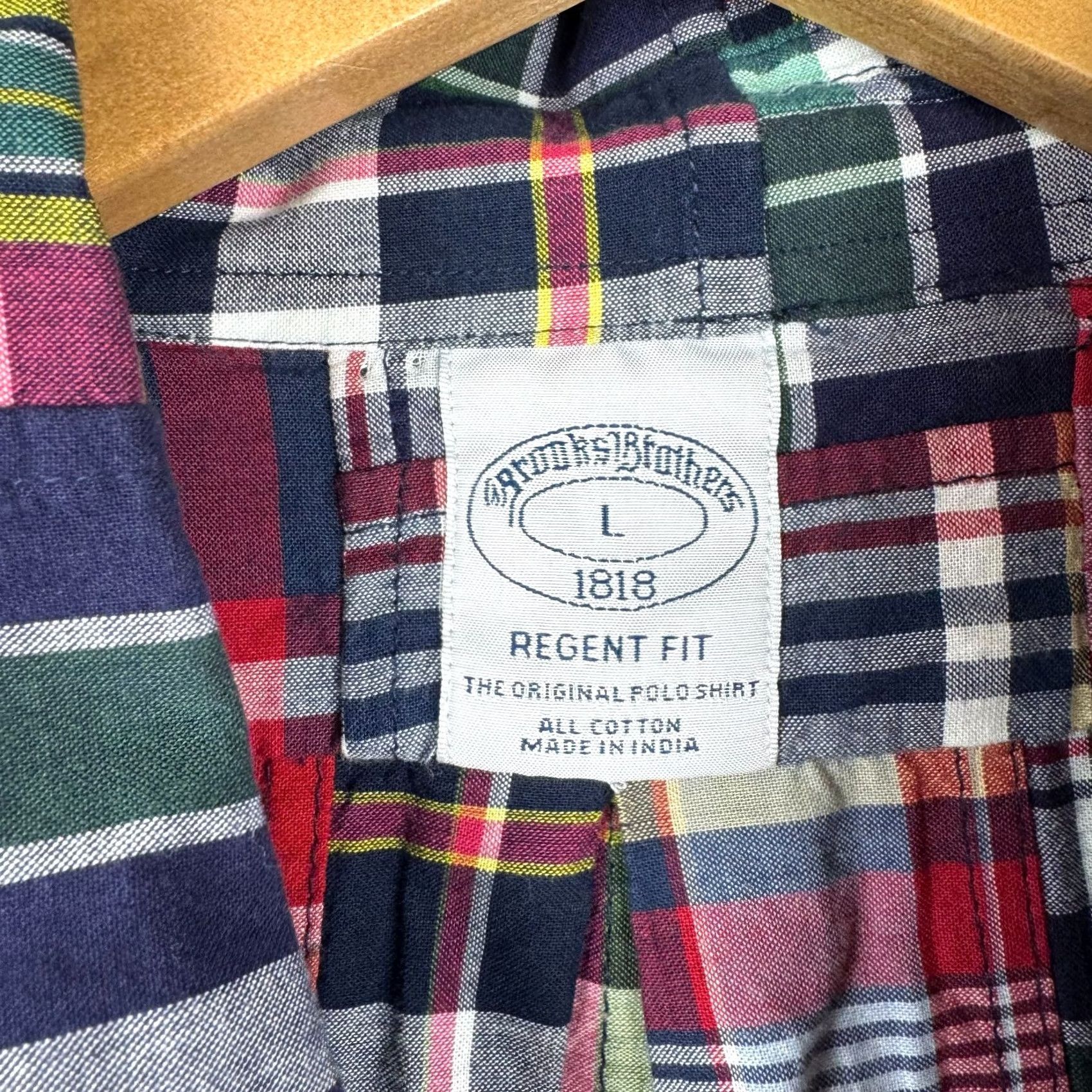 Brooks Brothers Brooks Brothers 1818 Men's L Regent Fit Plaid Short Sleeve Button-Down Shirt Size US 33 - 5 Thumbnail