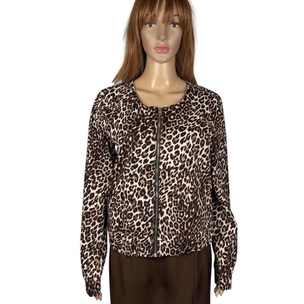 Guess GUESS Leopard-Print Cotton Bomber Jacket Size L Size L / US 10 / IT 46 - 2 Thumbnail