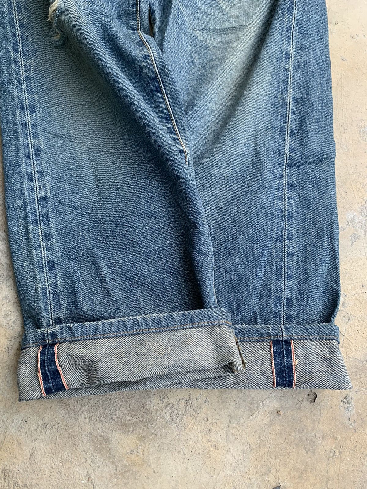 Edwin × Vintage Edwin 505X Selvedge distressed denim Size US 29 - 11 Thumbnail