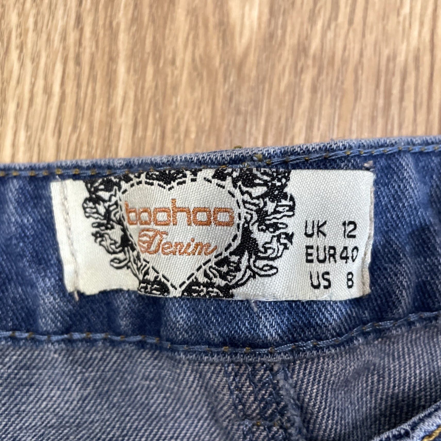 Boohoo VINTAGE Boohoo Womens Jeans Straight Ripped Distressed Blue Size 8 Denim Size 30" / US 8 / IT 44 - 2 Thumbnail