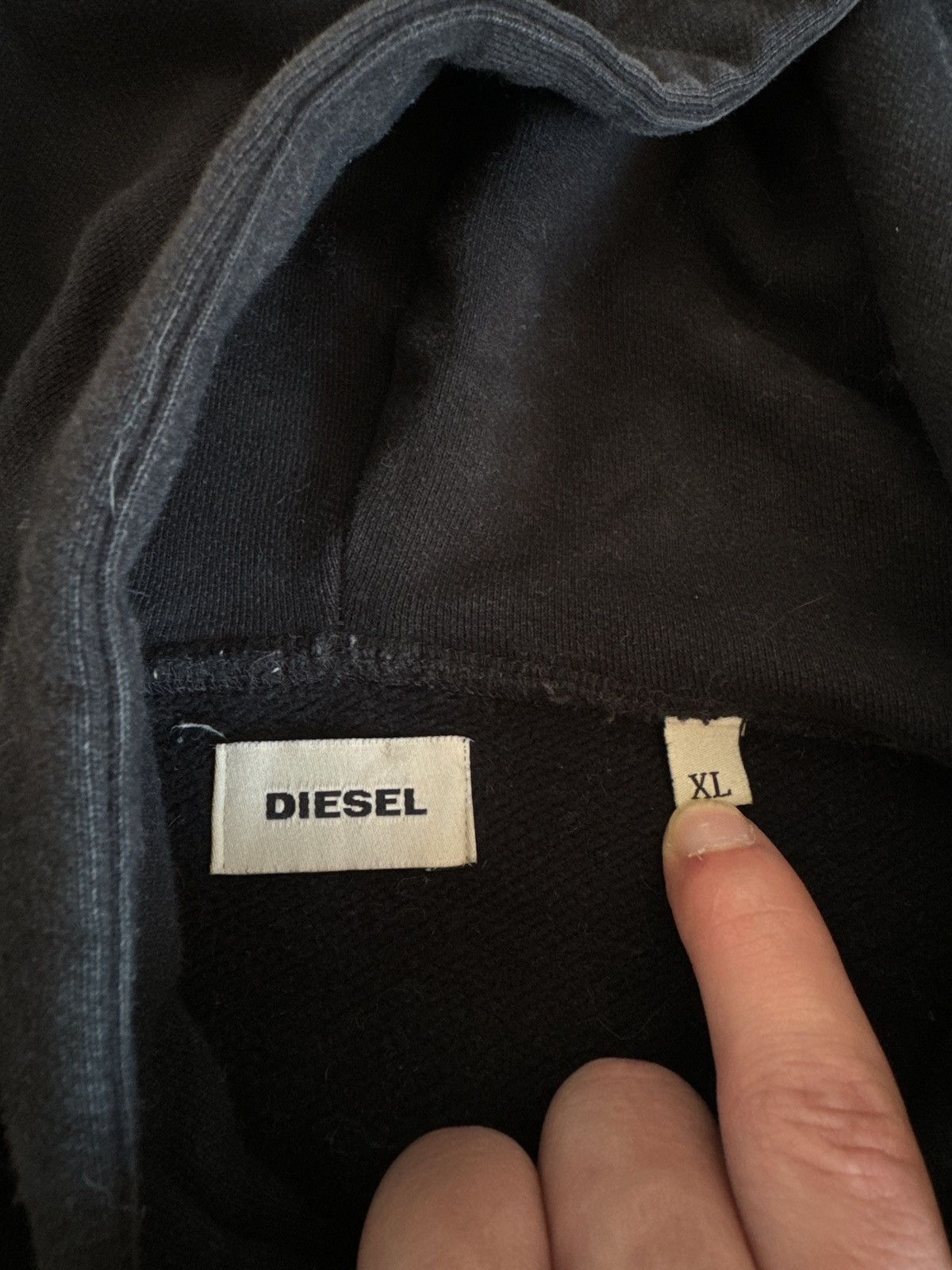 Diesel × Japanese Brand × Vintage Diesel Bones Boxy Black Hoodie Vintage Affliction Rap Skate Size US XL / EU 56 / 4 - 6 Thumbnail