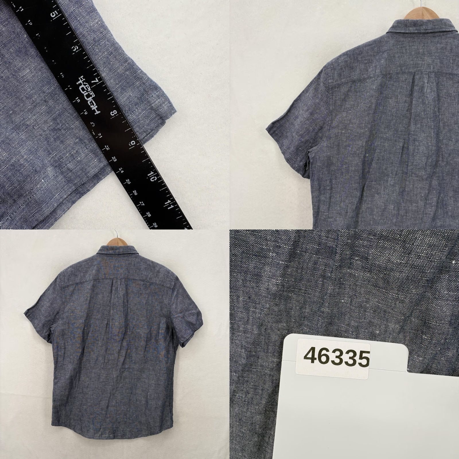 Gap Gap Shirt Mens Medium Blue Chambray Linen Cotton Short Sleeve Standard Fit Chore Button-Up Shirt Size US M / EU 48-50 / 2 - 8 Thumbnail