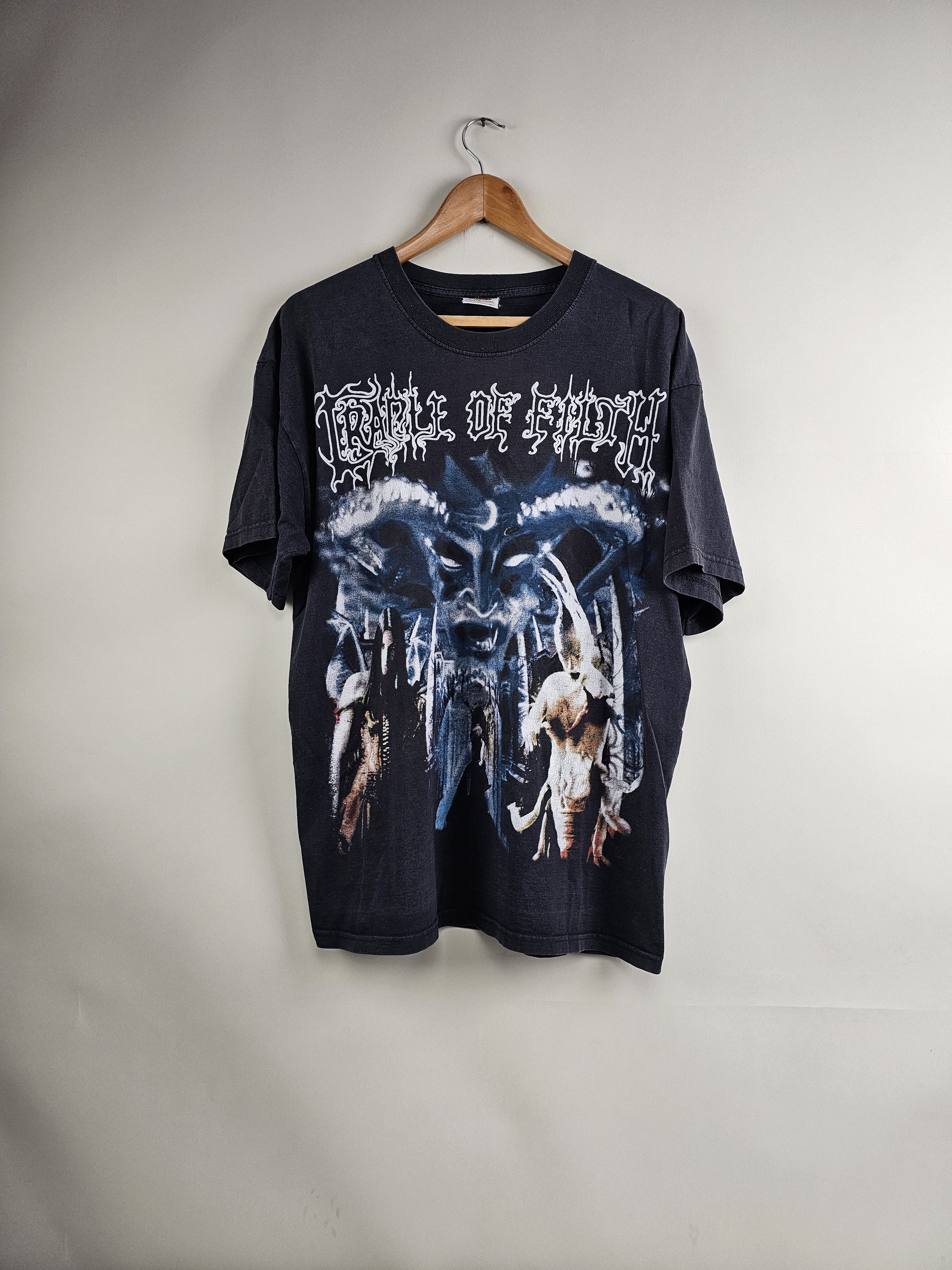 image of Band Tees x Rock Tees 2000 Cradle Of Filth Midian XL 23" 29.5" in Black, Men's