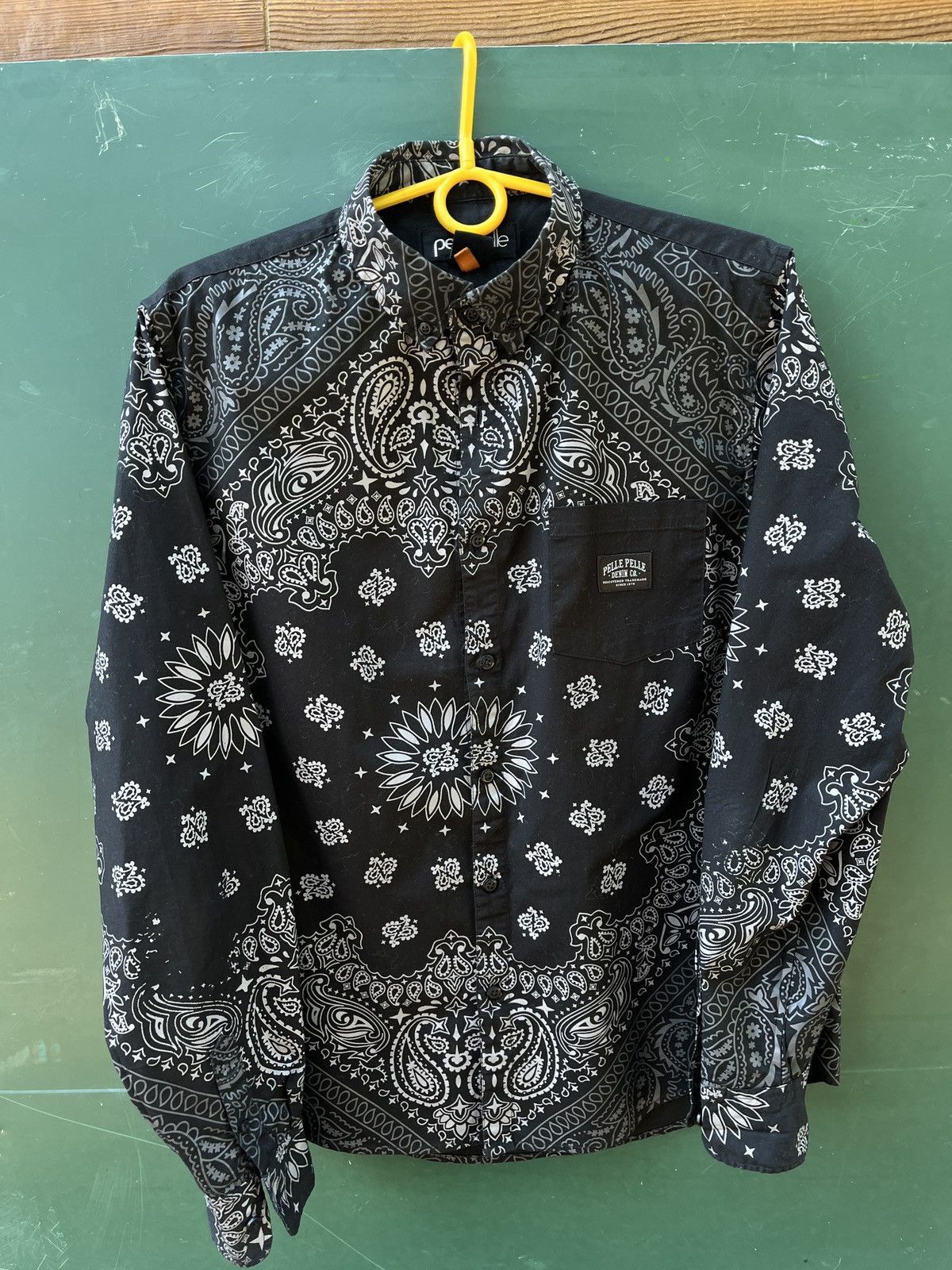 Pelle Pelle Deadstock Vintage 90s Pelle Pelle Denim Button Paisley Size US M / EU 48-50 / 2 - 1 Thumbnail