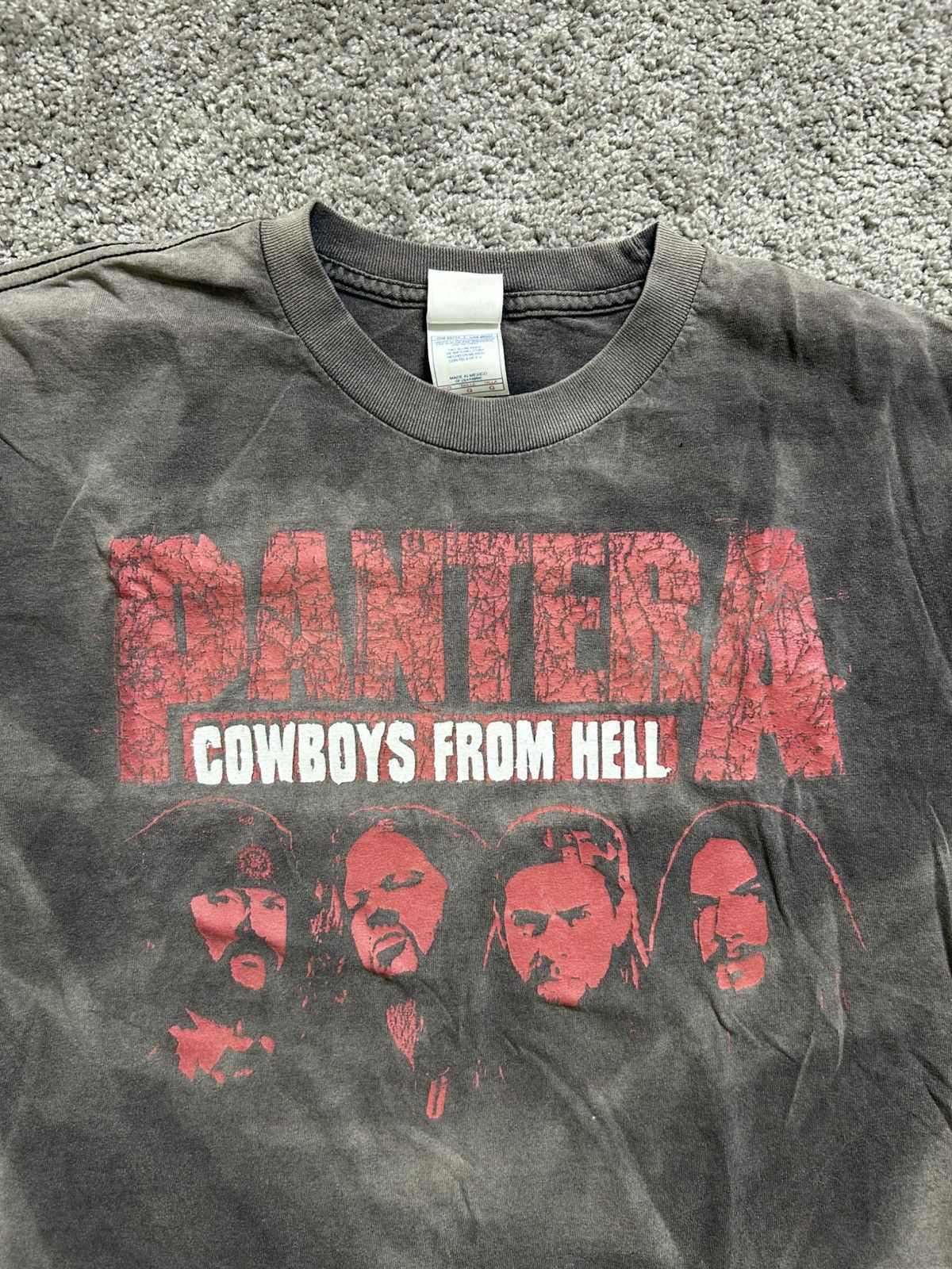 Band Tees Vintage 90s Pantera Cowboys From Hell Sunfaded Tee Tennessee Size US L / EU 52-54 / 3 - 3 Thumbnail