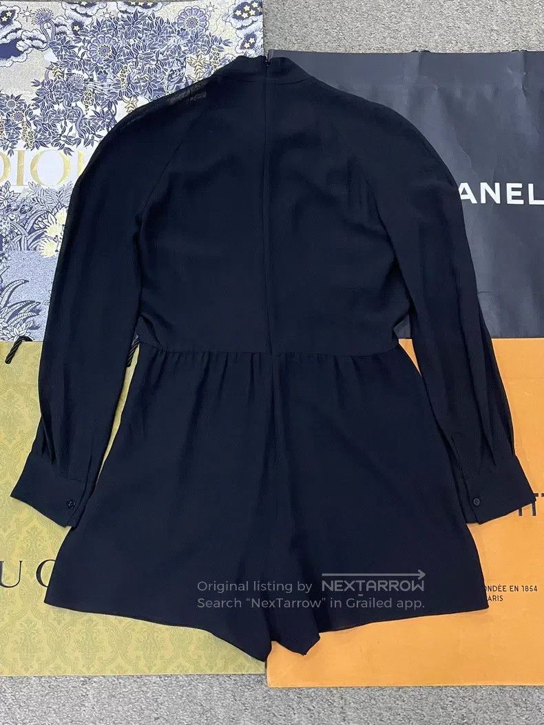 Dior Dior Black silk long-sleeved jumpsuit Size 26" / US 2 / IT 38 - 3 Thumbnail
