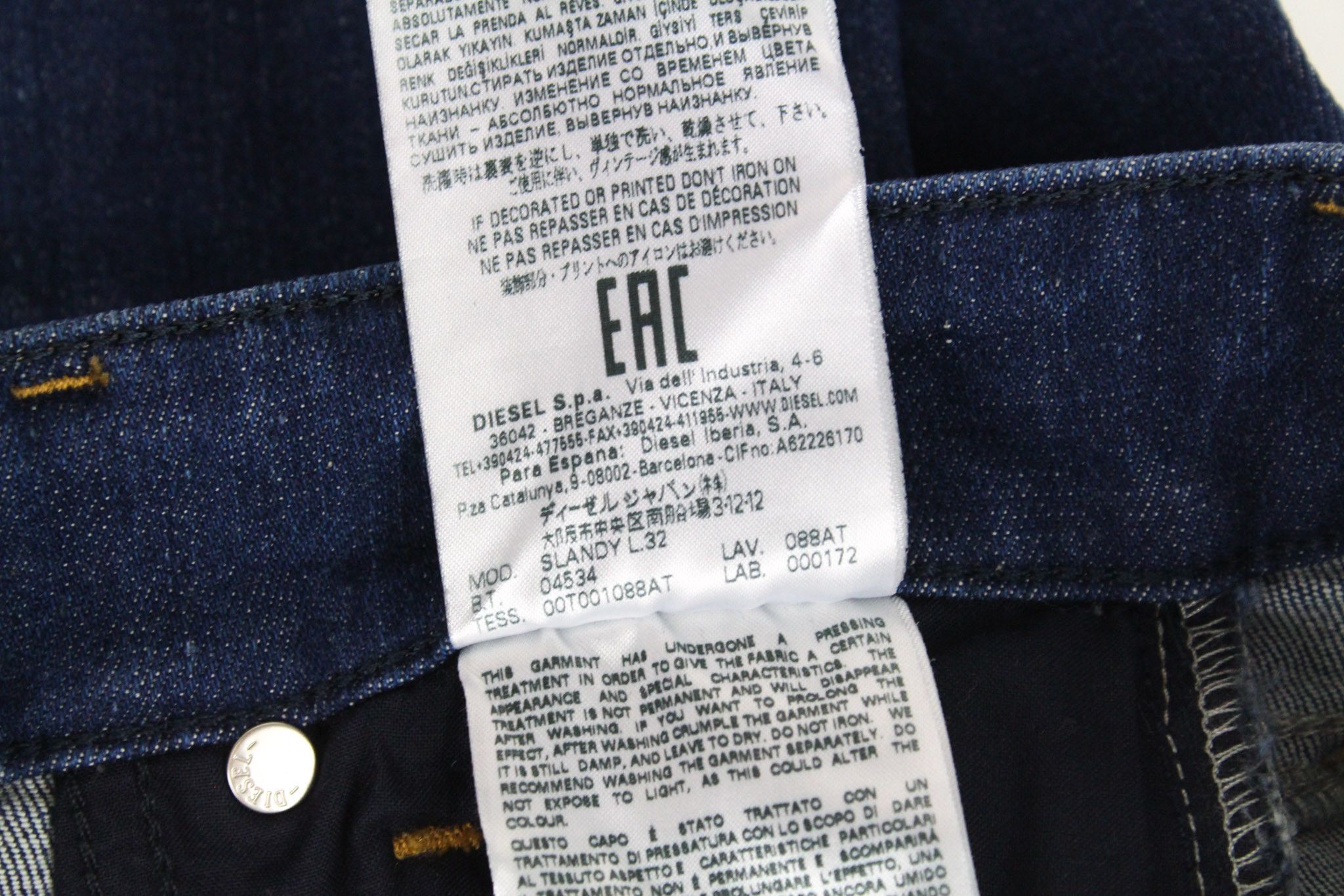 Diesel SLANDY 088AT W23/L32 Girls Blue Jeans 71079 Size 23" - 9 Thumbnail