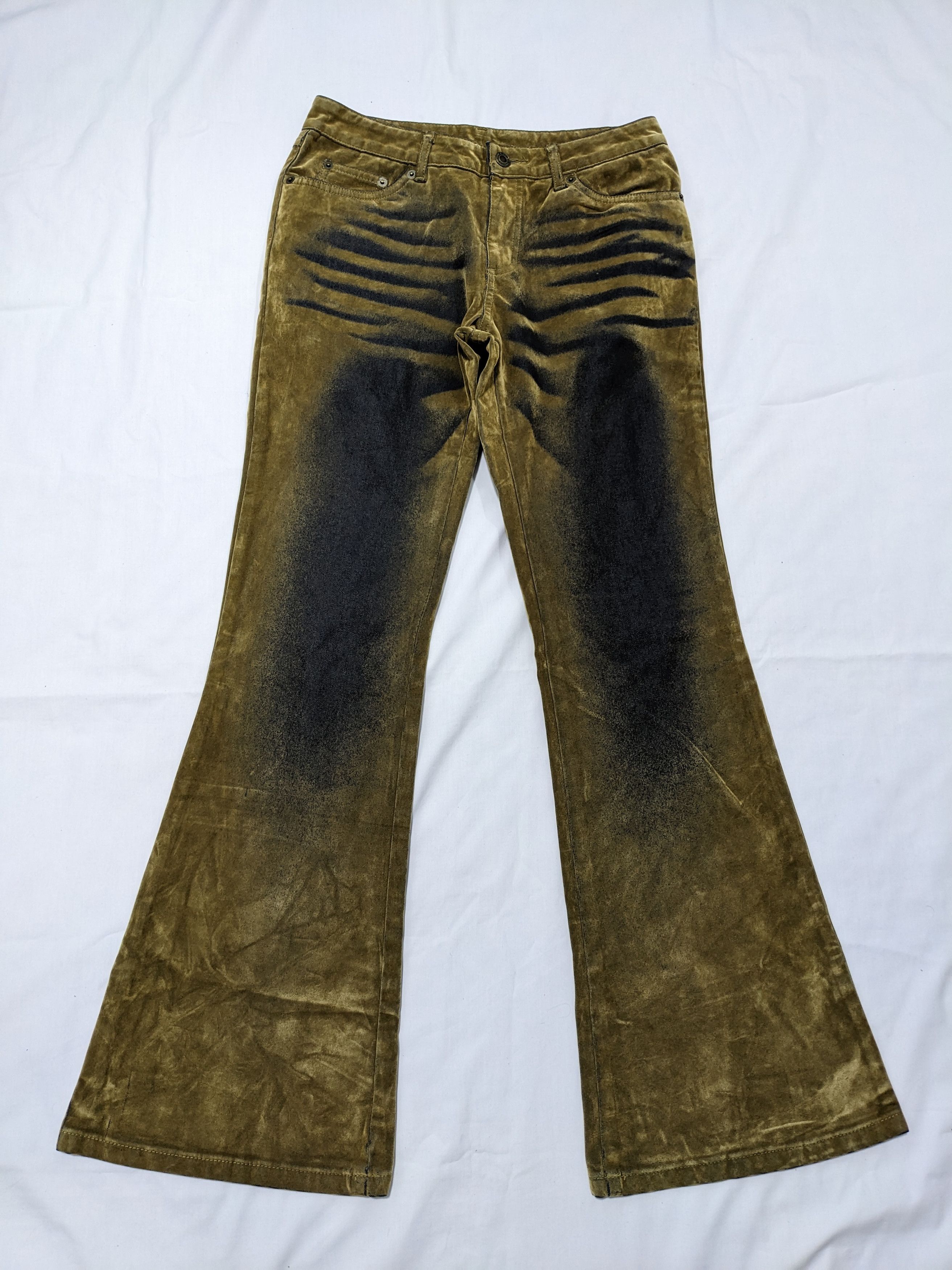 Japanese Velvet Flare Pants Low Rise LGB Style
