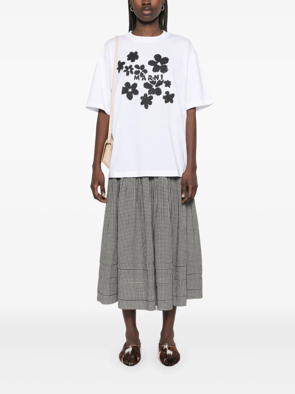 Marni o1w1db10426 Floral-Print T-Shirt in White Size S / US 4 / IT 40 - 2 Thumbnail