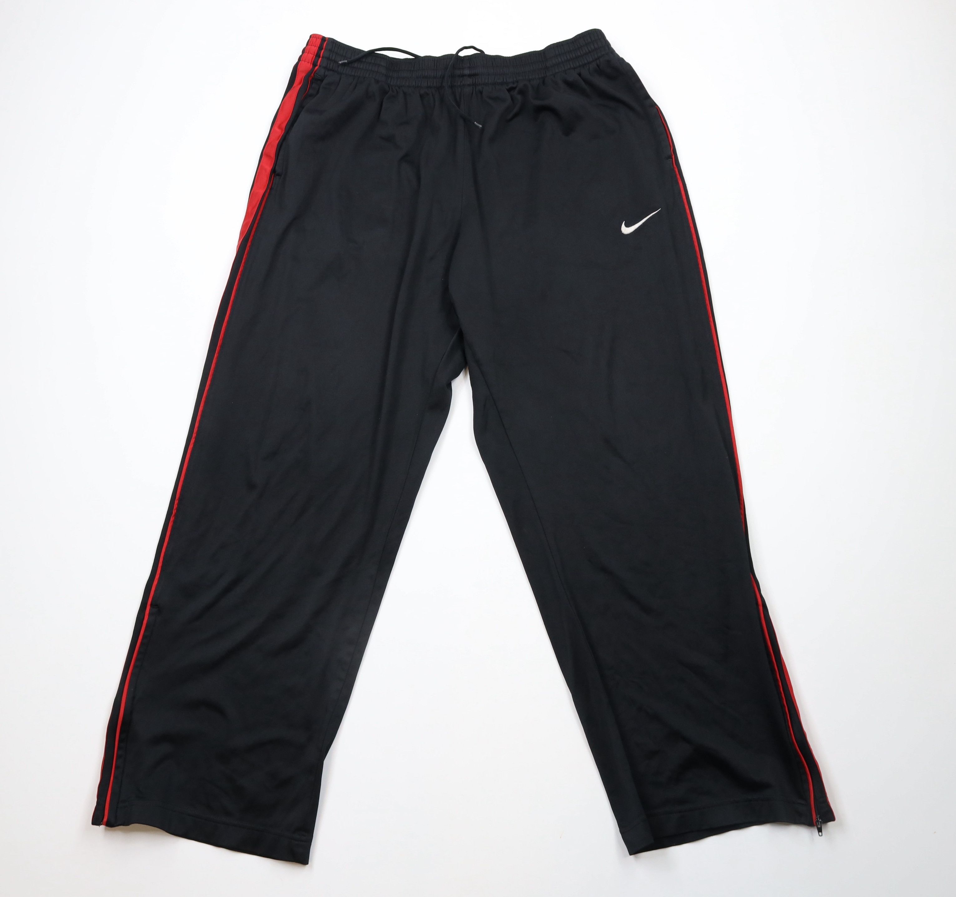 Nike × Vintage Vintage Nike Basketball Mini Swoosh Wide Leg Pants Black Size US 36 / EU 52 - 1 Thumbnail