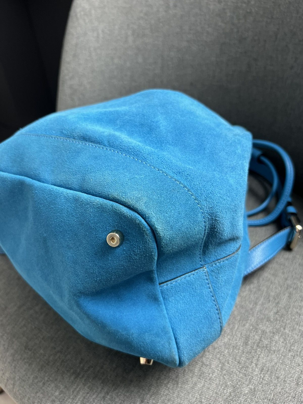 Vintage Luxury Coccinelle Blue Suede bag Size ONE SIZE - 14 Thumbnail