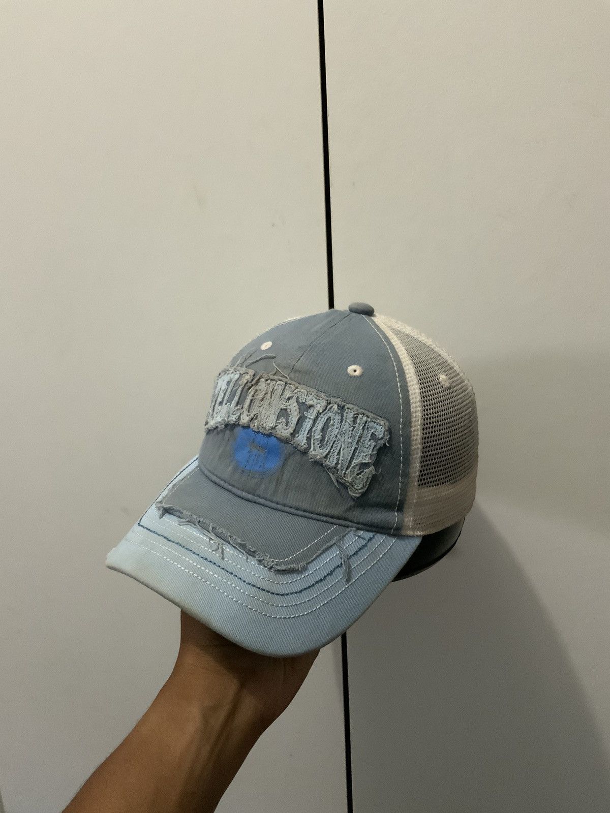 Japanese Brand Yellowstone Distressed Archive Fade Trucker Hat Size ONE SIZE - 2 Thumbnail