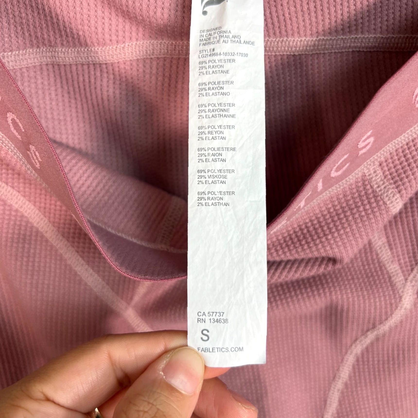Fabletics Fabletics Leggings Women Size Small Dusty Rose Thermal Base Layer Compression Womens Size 28" / US 6 / IT 42 - 3 Thumbnail