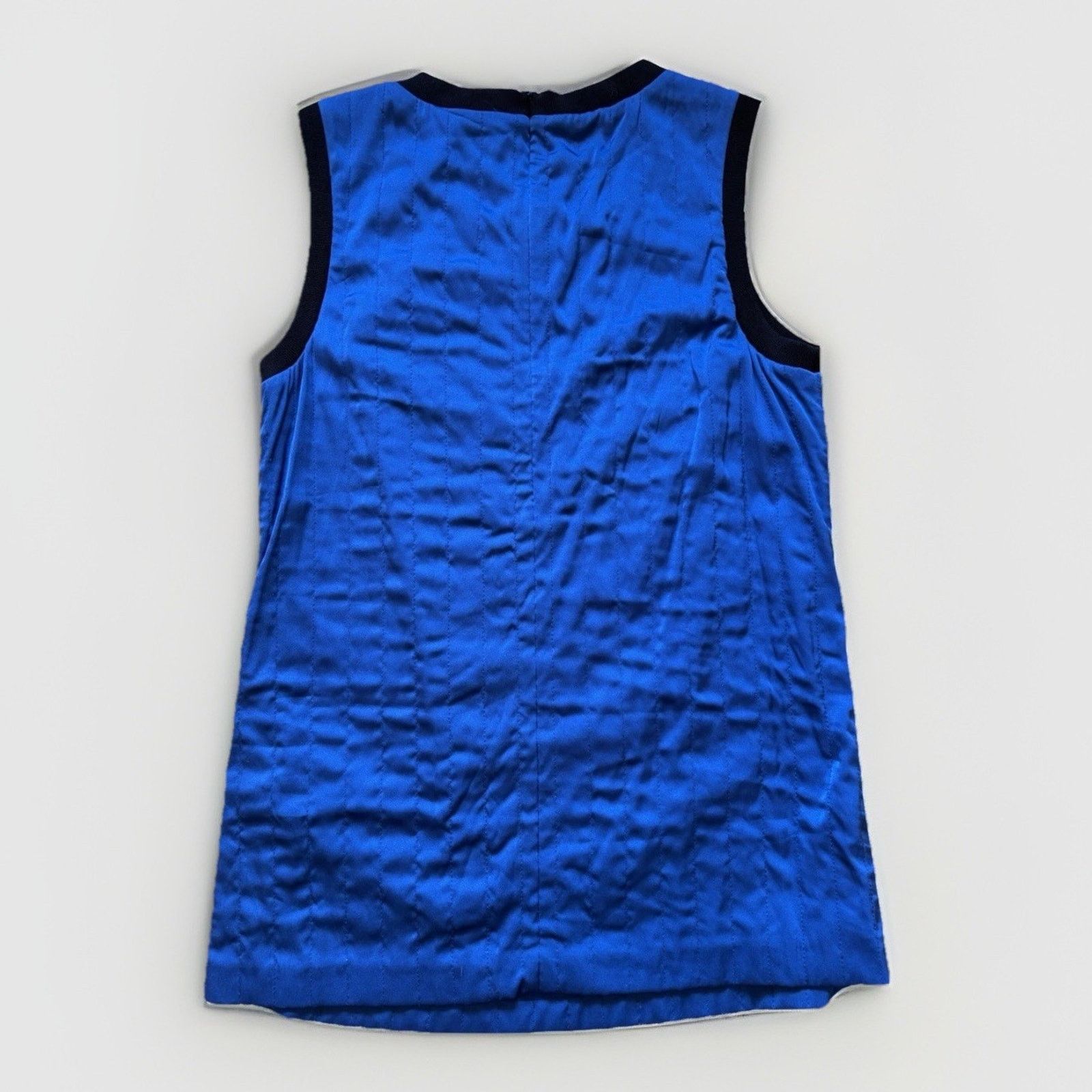 DKNY DKNY Women’s Silk Blue Sleeveless Top Blouse Black Trim Sz S Size S / US 4 / IT 40 - 4 Thumbnail