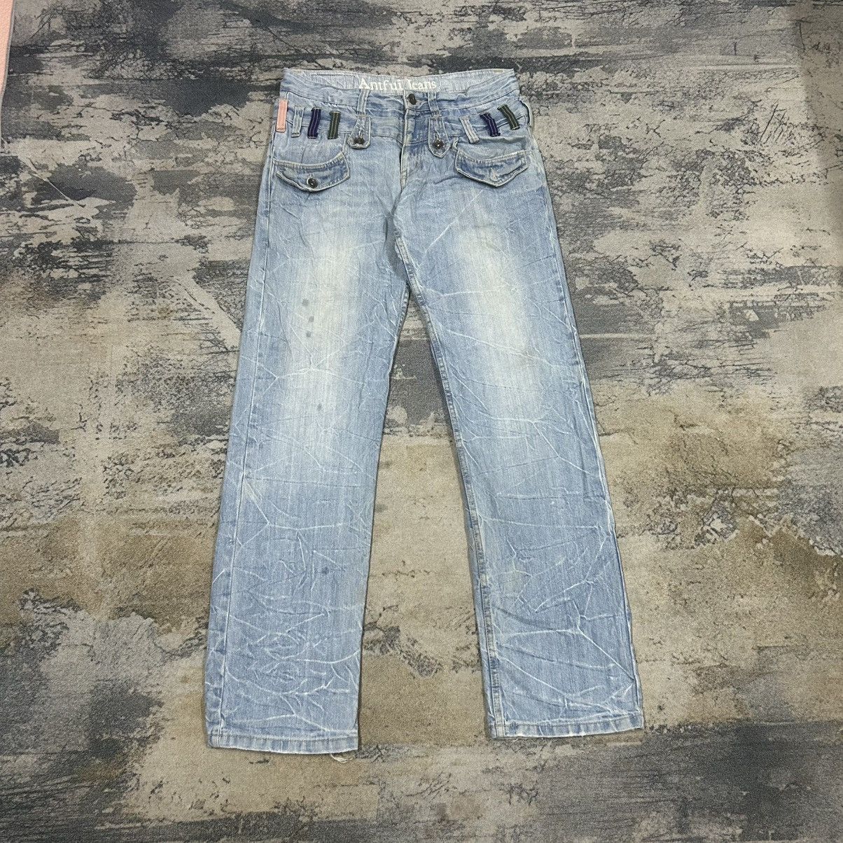 Japanese Brand Vintage Japanese Double Waist Lgiht Washed Denim Jeans Size US 33 - 1 Thumbnail