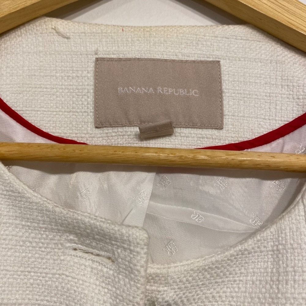 Banana Republic Banana Republic Woven Cotton White Lady Jacket Size XS / US 0-2 / IT 36-38 - 4 Thumbnail