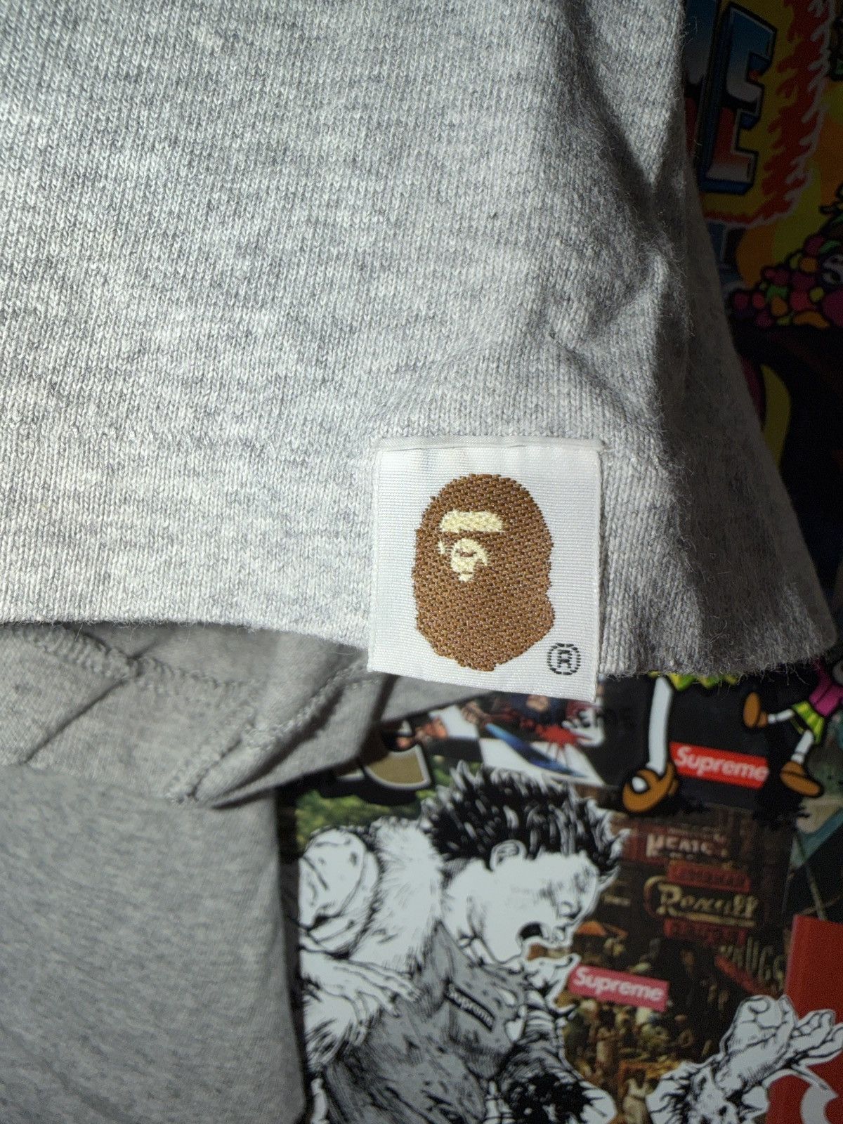 Bape 2005 Bape Ape Sta Face Swarovski Tee Grey Large L RARE Size US L / EU 52-54 / 3 - 7 Thumbnail