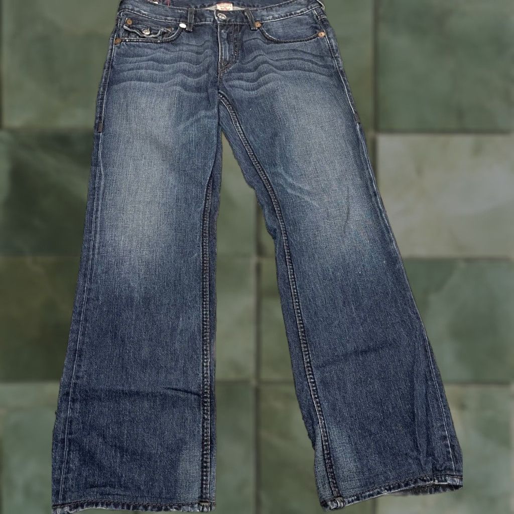 True Religion VINTAGE True Religion Jeans Mens 36x32 Blue Denim Ricky Giant Big T Made In USA Main Selling Point: Brand/Classic Size US 36 / EU 52 - 1 Thumbnail
