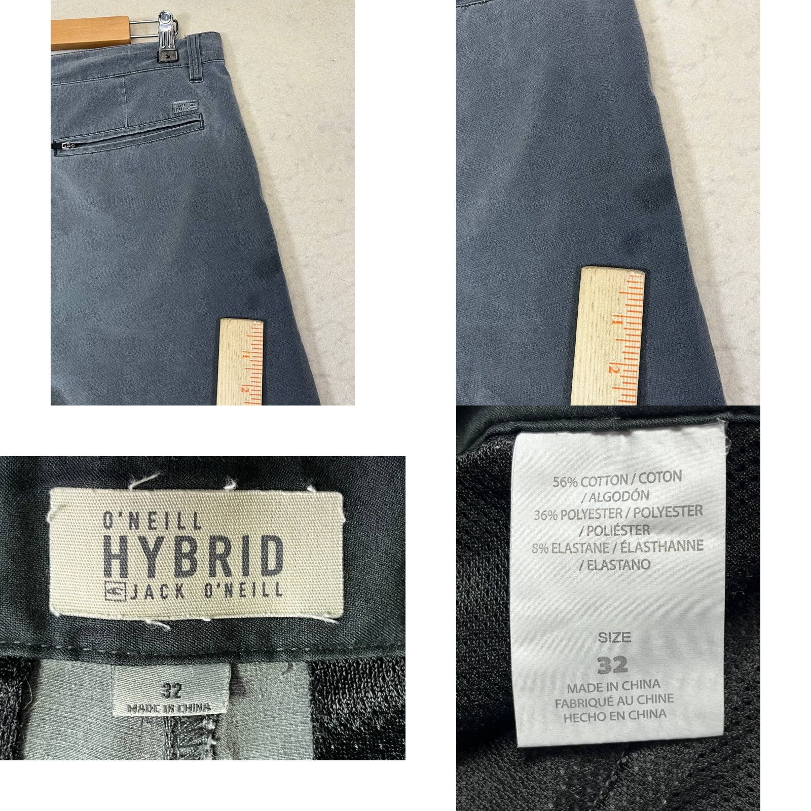 O'Neill O’Neill Mens Golf Chino Gray Hybrid Shorts Flat Front Size 32 Regular Polyester Viscose Pockets Casual Travel Size US 32 / EU 48 - 8 Thumbnail