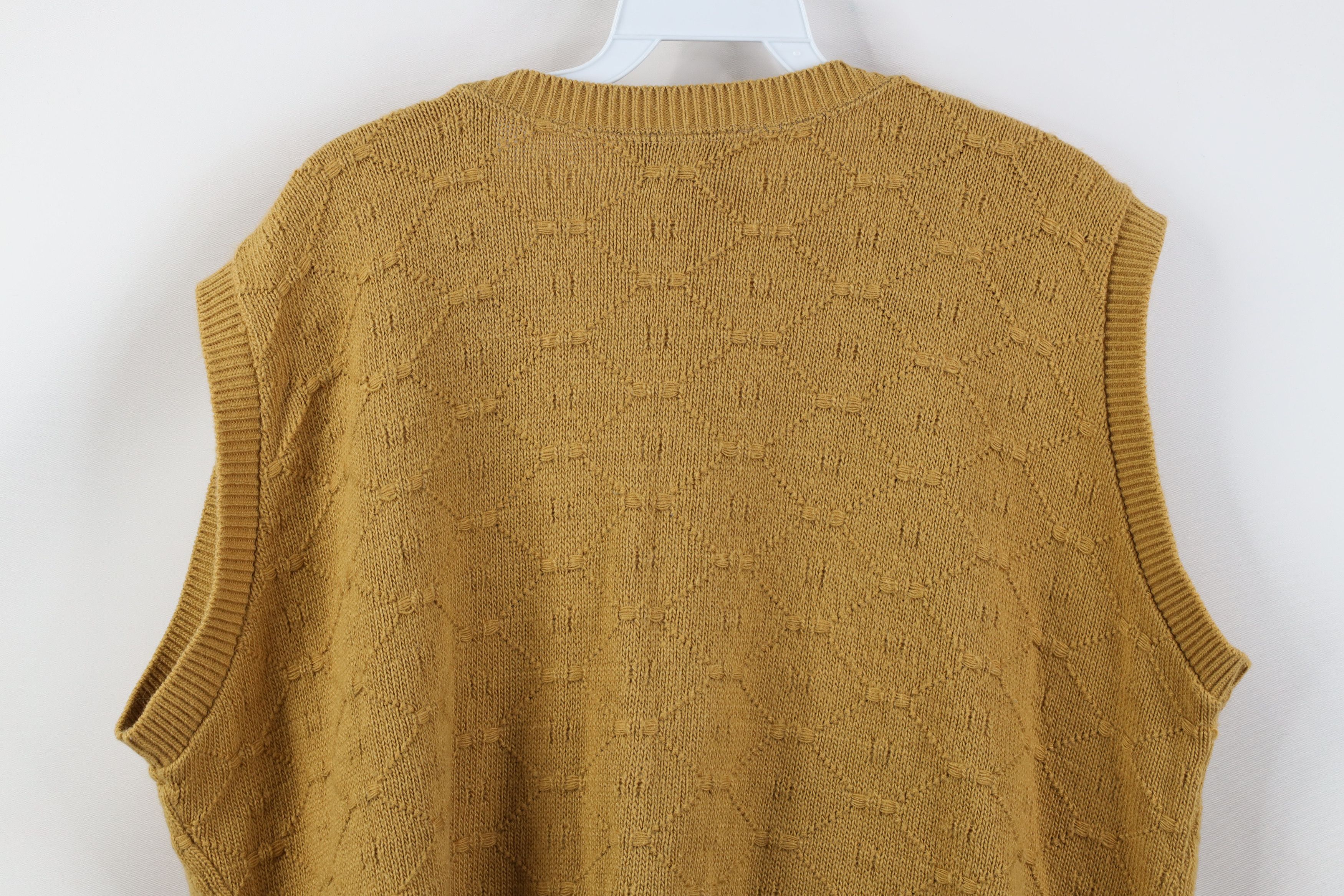 Vintage Vintage 90s Streetwear Knit Cardigan Sweater Vest Wheat USA Size XL / US 12-14 / IT 48-50 - 12 Thumbnail