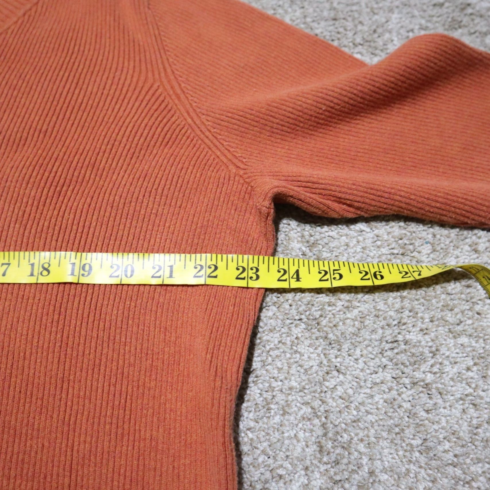 Vintage Lane Bryant Orange Pullover Sweater Long Sleeve Adult Women's Plus Size 22 / 24 Striped Tunic Scoop Neck Womens Size 4XL / US 24-26 - 5 Thumbnail