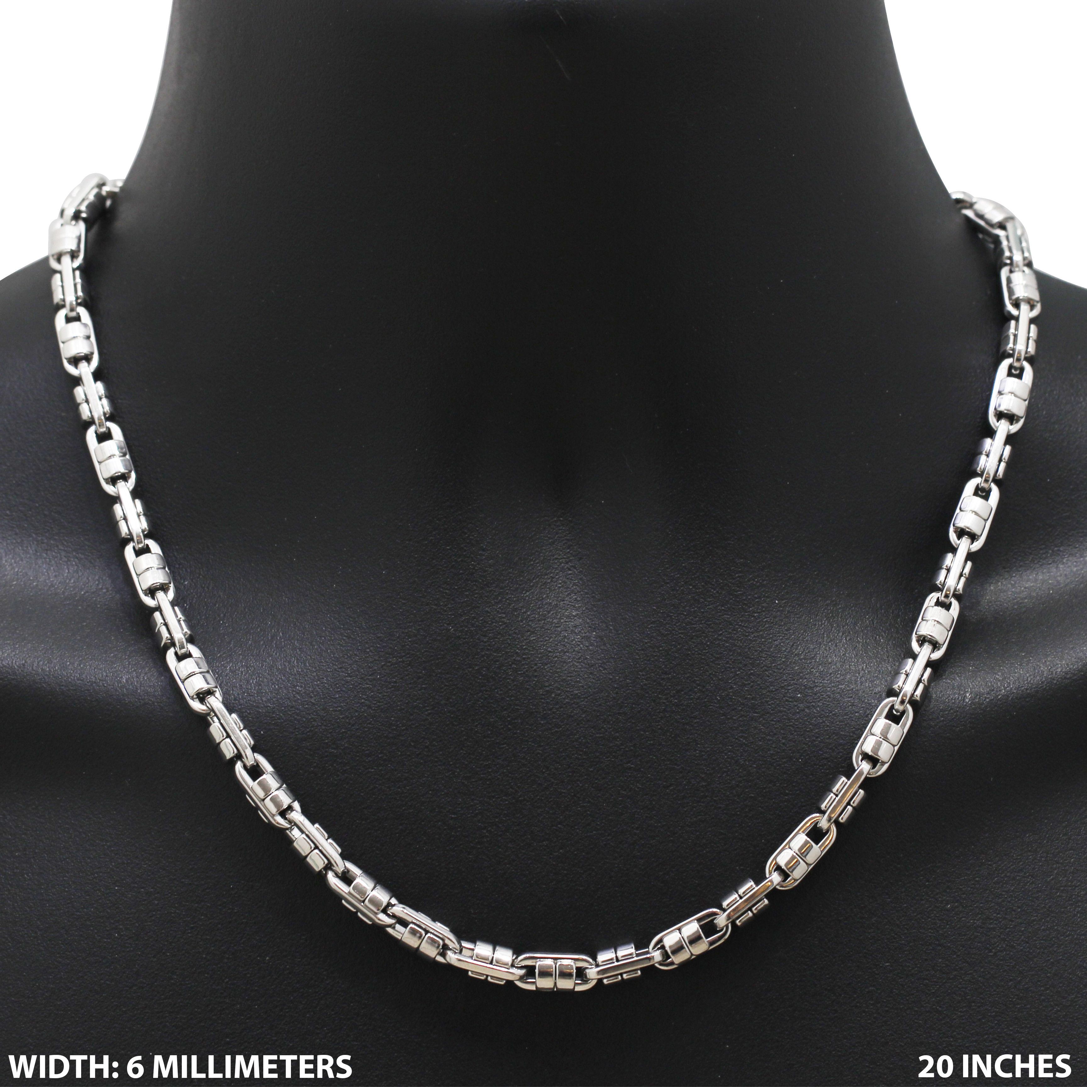 Other 316L Stainless Steel 6mm Barrel Link Chain Necklace 20” Size ONE SIZE - 1 Thumbnail