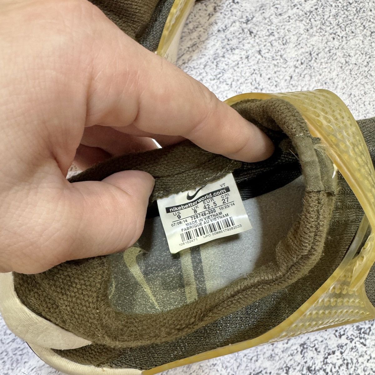Fragment Design × Nike Nike x Fragment Design Sock Dart SP Dark Loden US9 UK8 Size US 9 / EU 42 - 13 Thumbnail