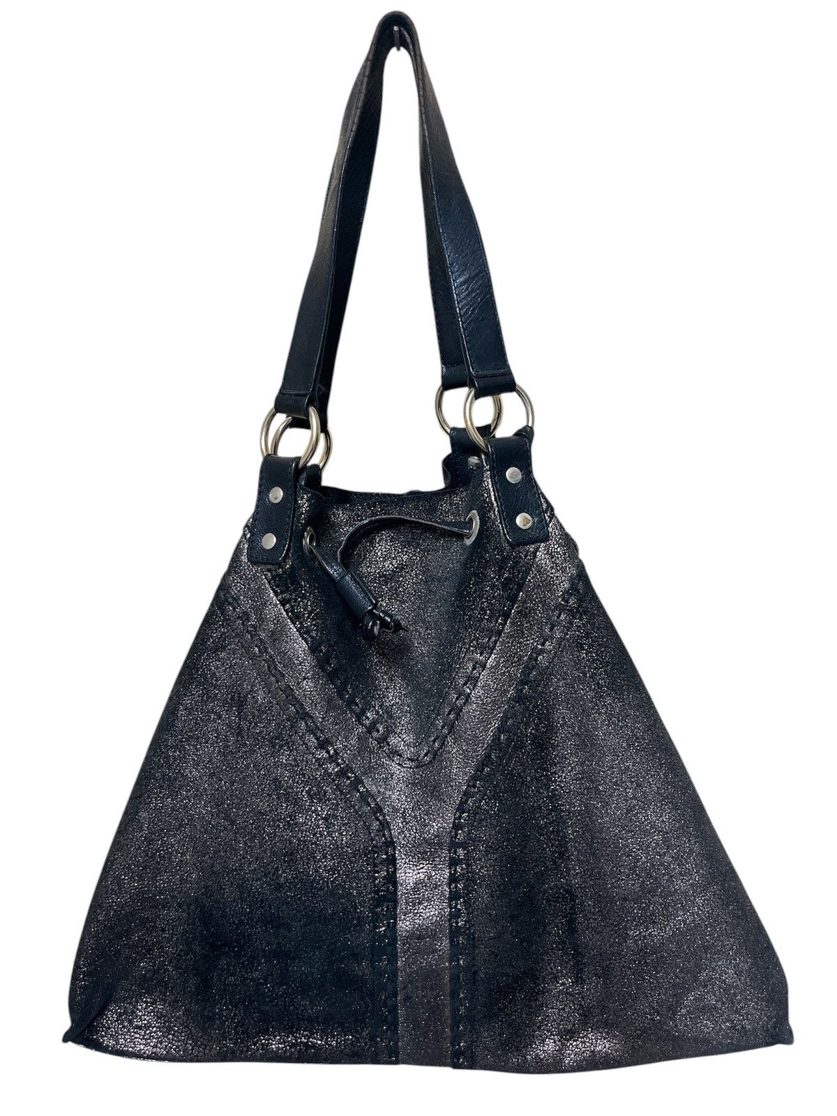 Yves Saint Laurent Calfskin Reversible Double Sac Y Tote Black Gold Size ONE SIZE - 4 Thumbnail