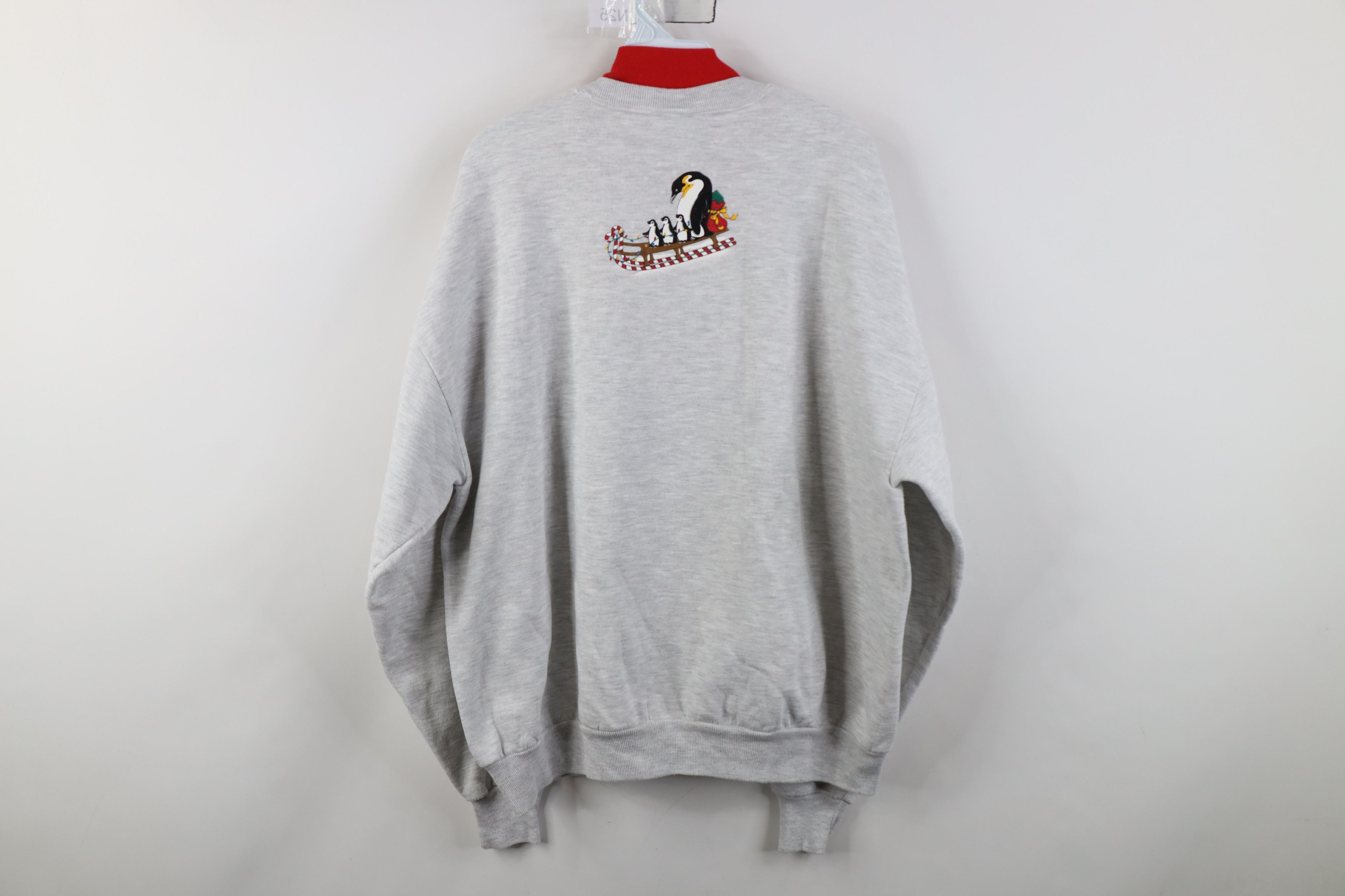 Vintage Vintage 90s Streetwear Christmas Penguin Mock Sweatshirt Size XL / US 12-14 / IT 48-50 - 11 Thumbnail