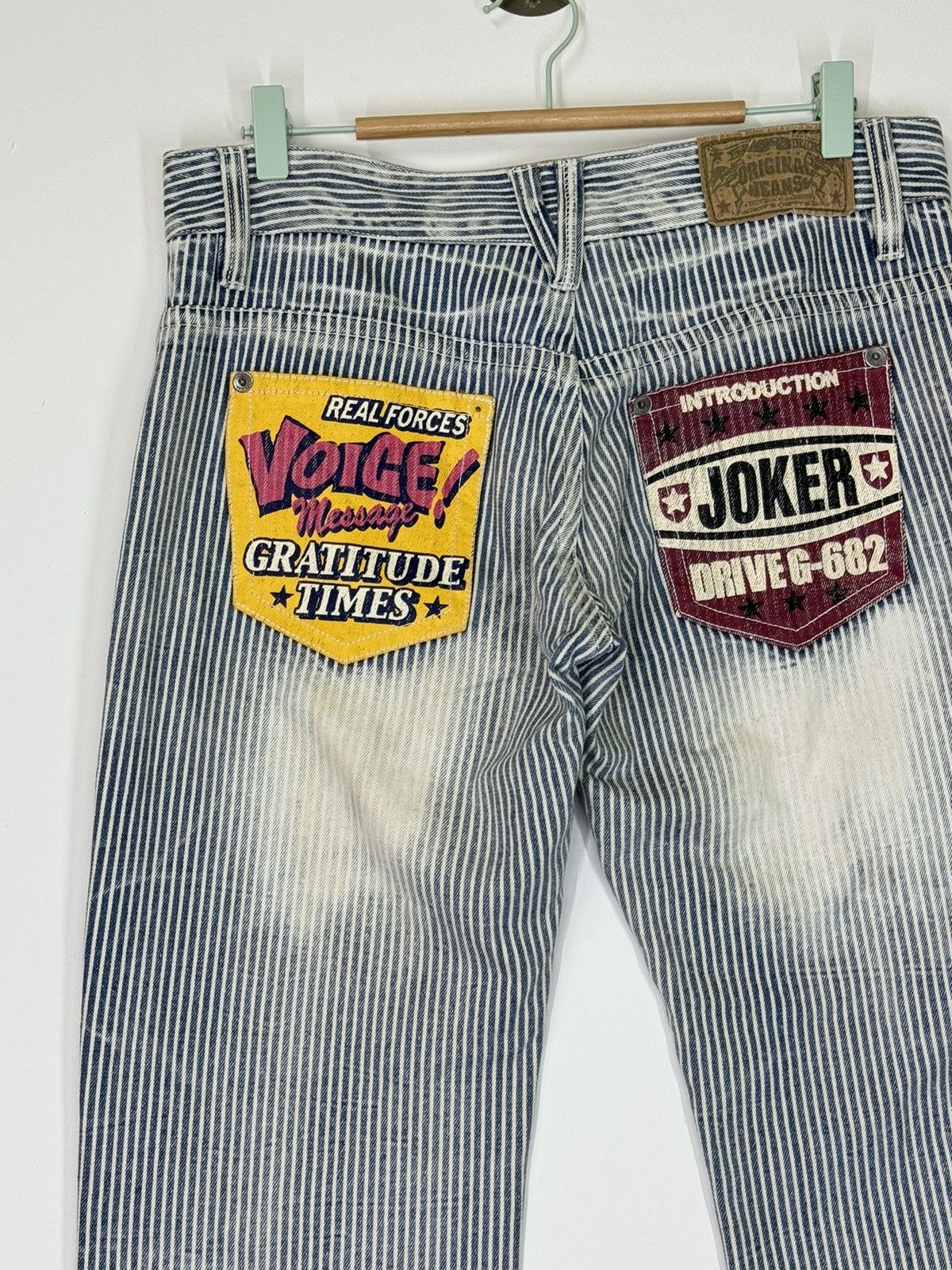 Designer × Japanese Brand × Vintage Vintage Og Jeans Patches Printed Pocket Distressed Stripe Size US 32 / EU 48 - 12 Thumbnail