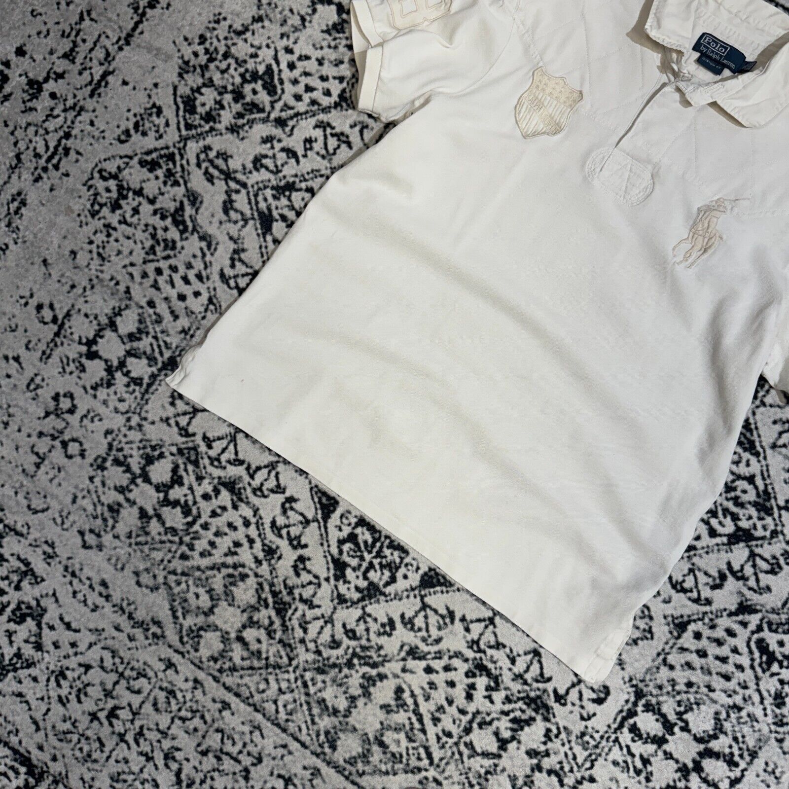 Ralph Lauren Vintage Ralph Lauren White Cotton Polo Shirt Size XL USA Size US XL / EU 56 / 4 - 2 Thumbnail