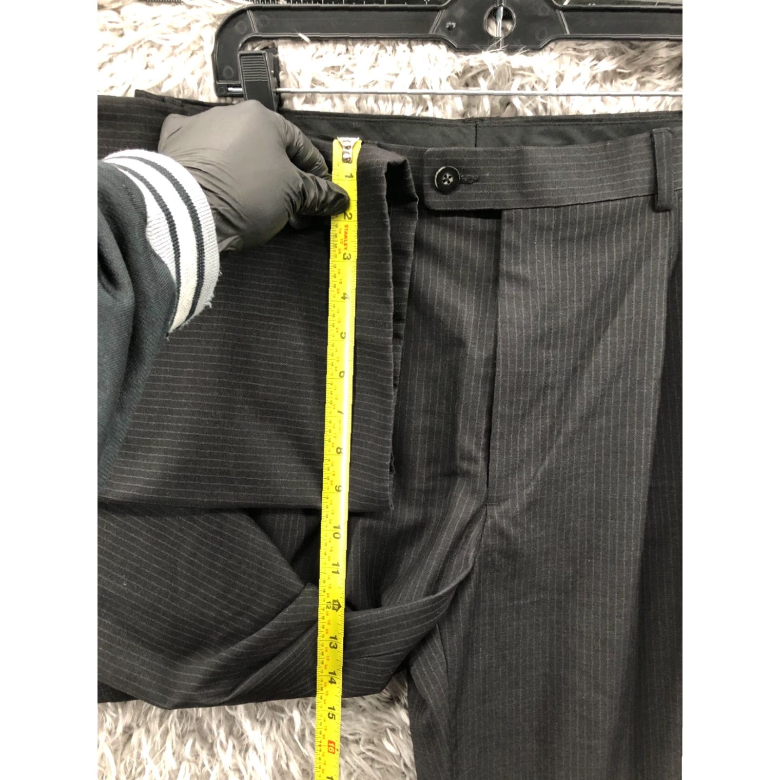 Vintage Axist Mens Dress Pants 36x34 Black Pin Striped Size US 36 / EU 52 - 4 Thumbnail