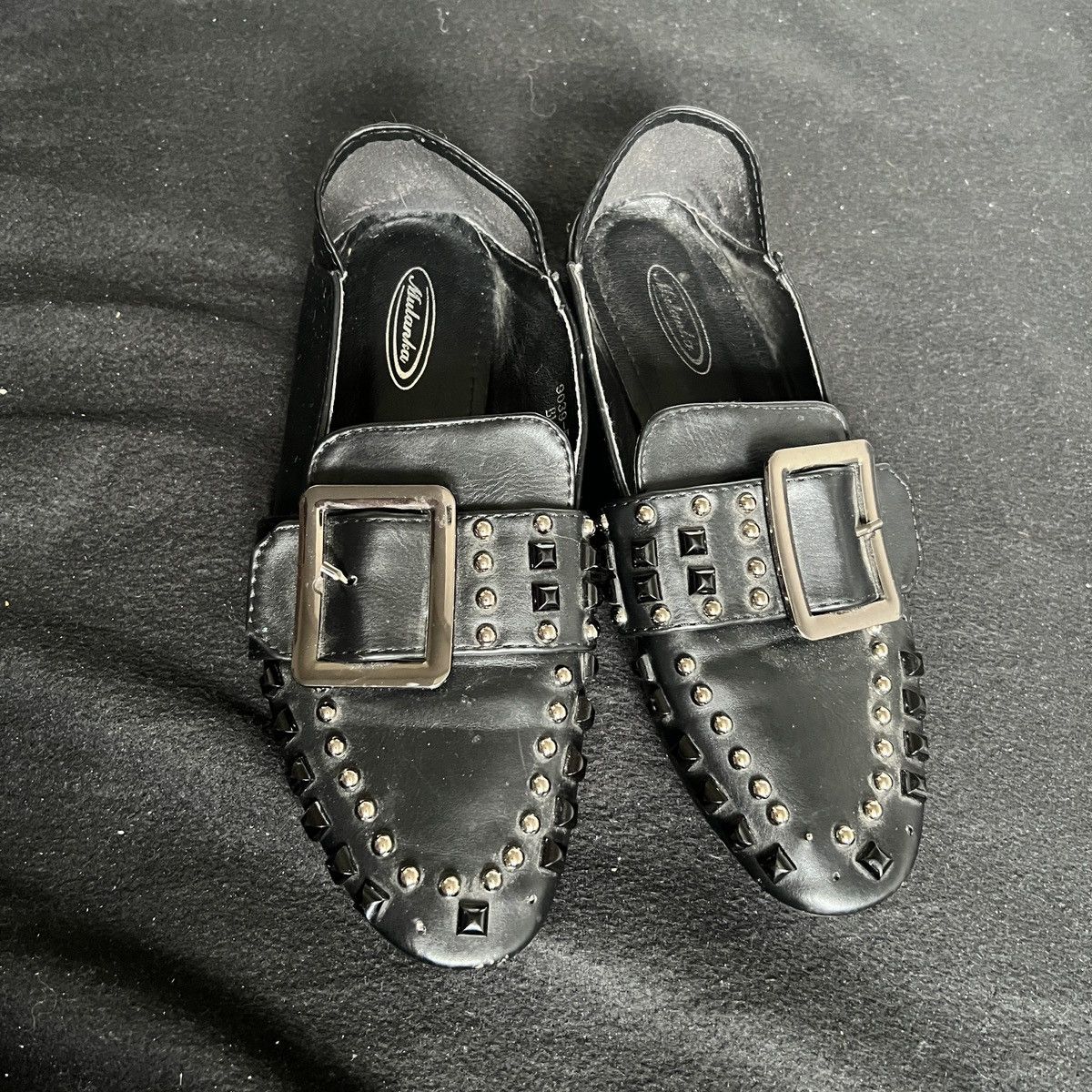 Vintage Studded Leather Loafer Shoes stones shoes y2k 2010 Size US 7 / IT 37 - 2 Thumbnail