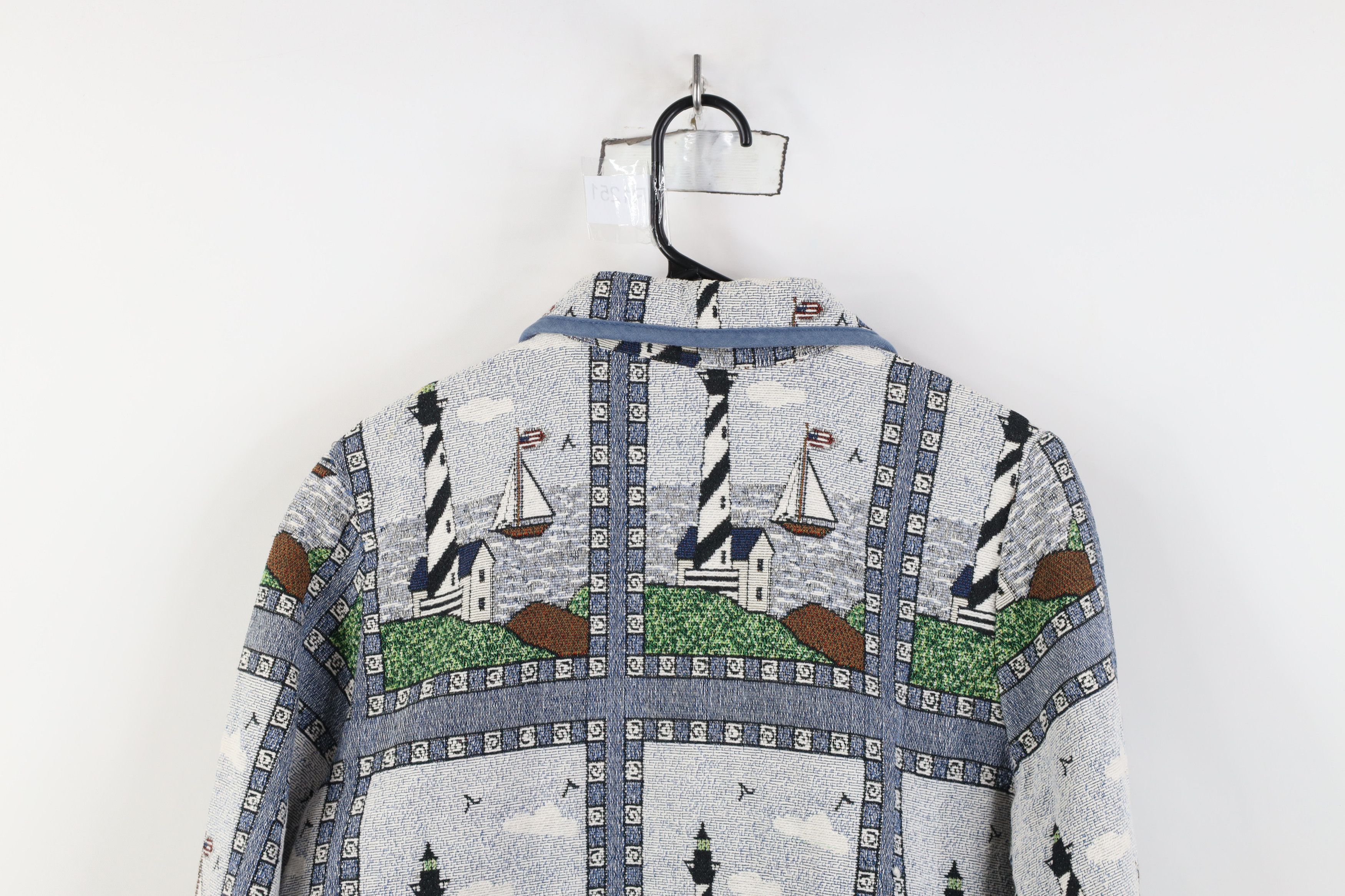 Vintage Vintage 90s Streetwear Lighthouse Needlepoint Jacket Size M / US 6-8 / IT 42-44 - 15 Thumbnail