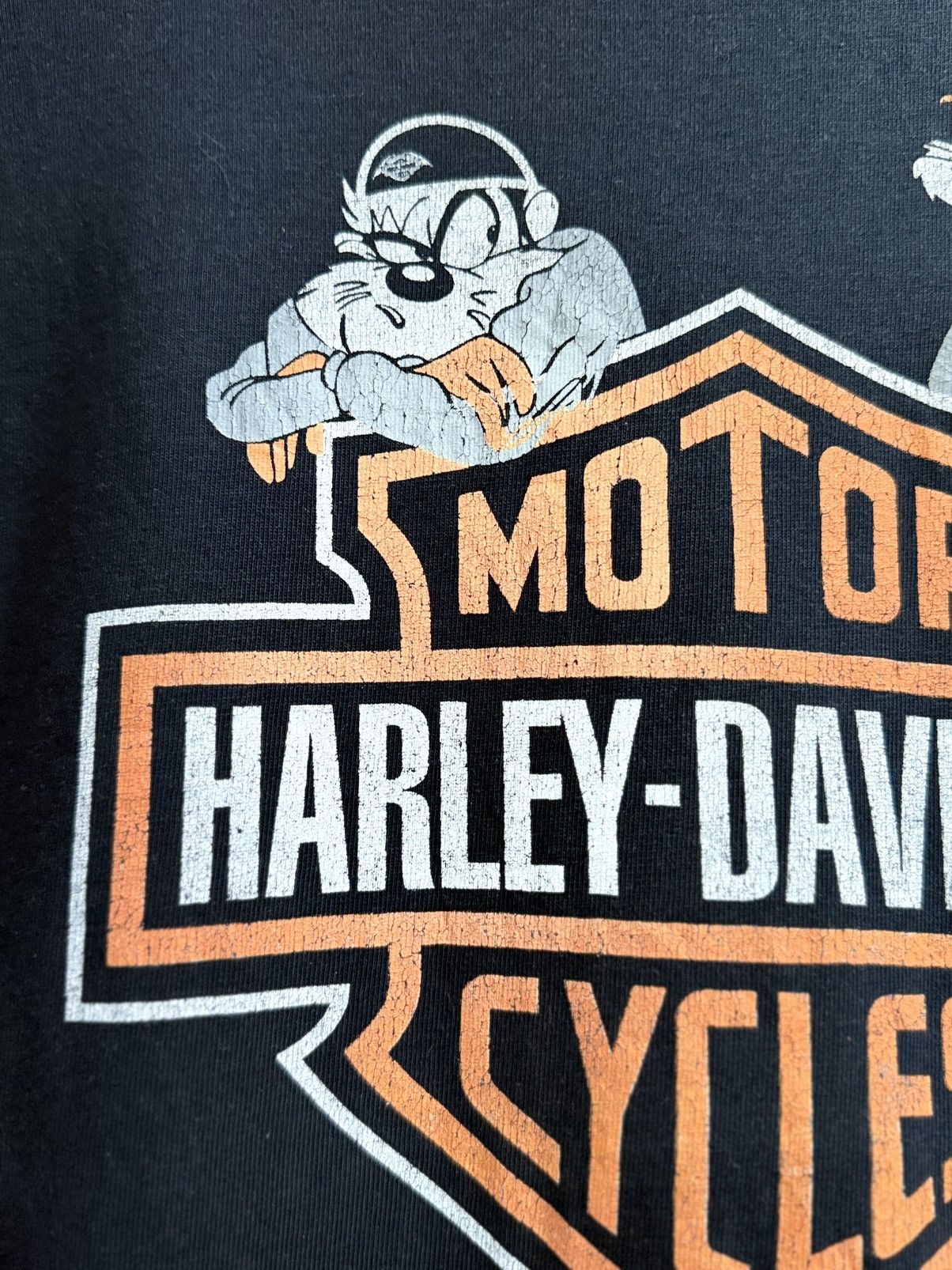 Harley Davidson Vintage 90s Harley Davidson Lonney Tones Two Tone Faded Tee Size US L / EU 52-54 / 3 - 8 Thumbnail
