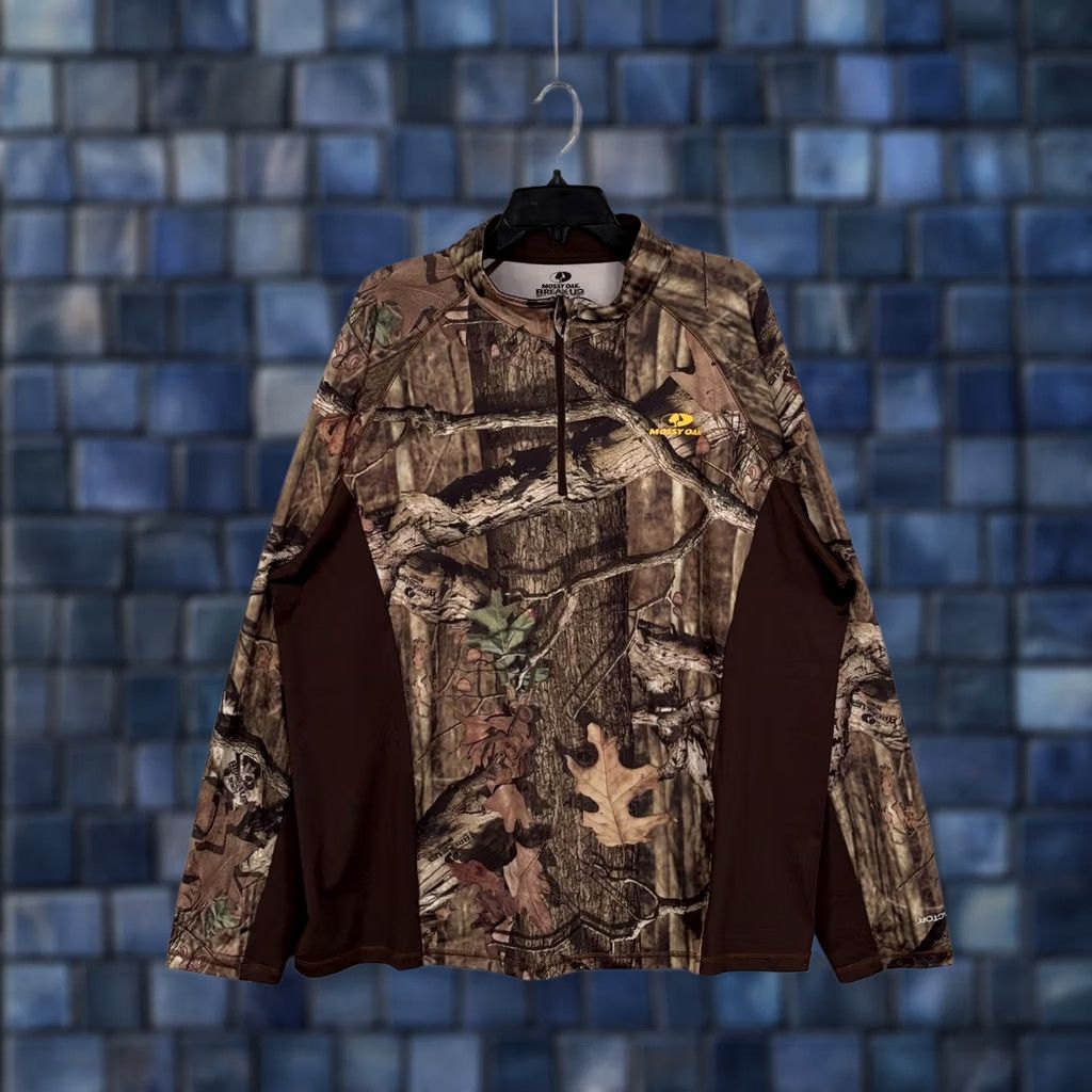 Vintage Mossy Oak Pullover 1/4 Zip Hunting Shirt Mens 2XL Camo Break-Up Infinity Performance Size US XXL / EU 58 / 5 - 1 Thumbnail