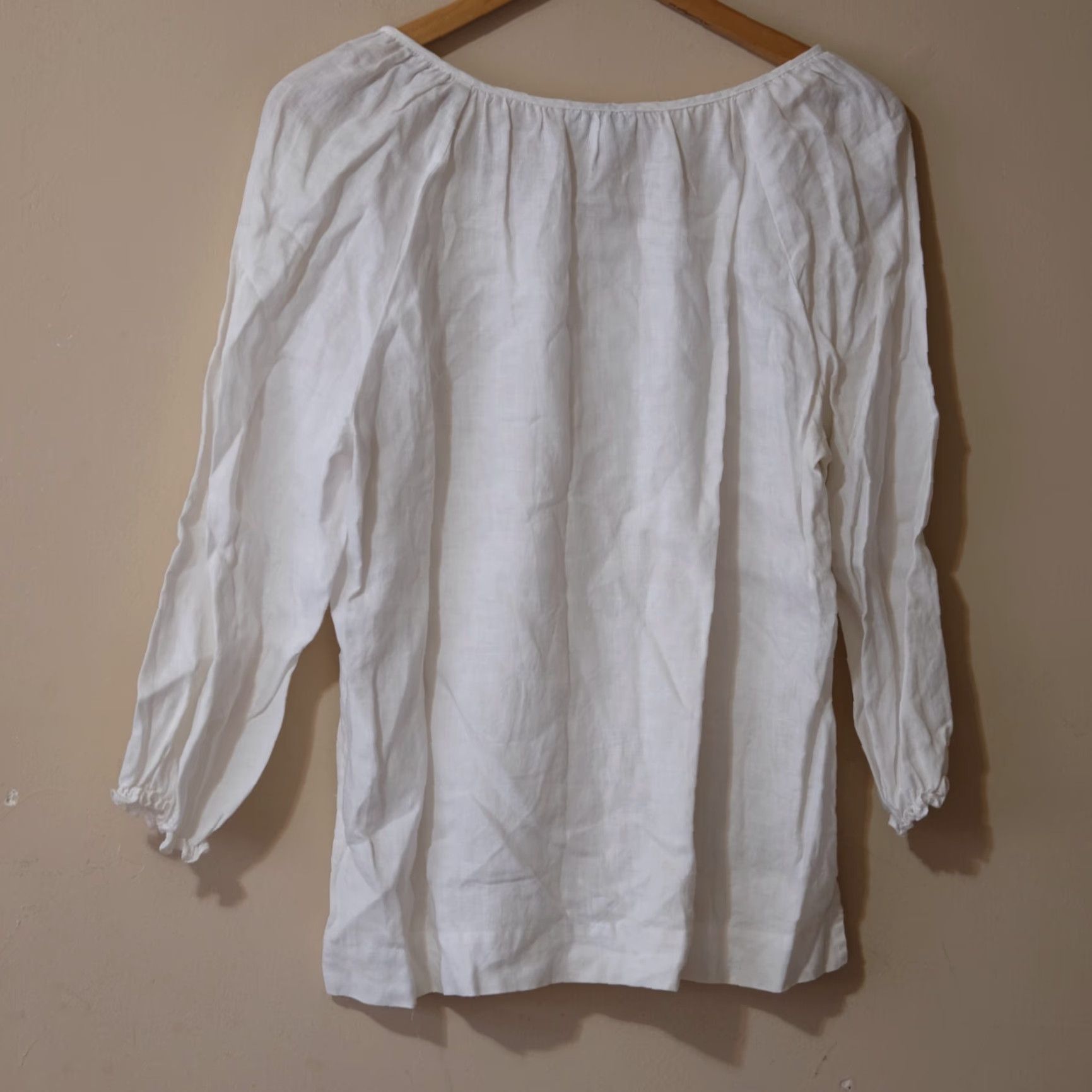 Charter Club Charter Club Women's 10 3/4 Sleeve Top White Linen Scoop Neck Crochet Shirt Blouse Regular XS? (Note: Original size 10, not XS) Size L / US 10 / IT 46 - 6 Thumbnail