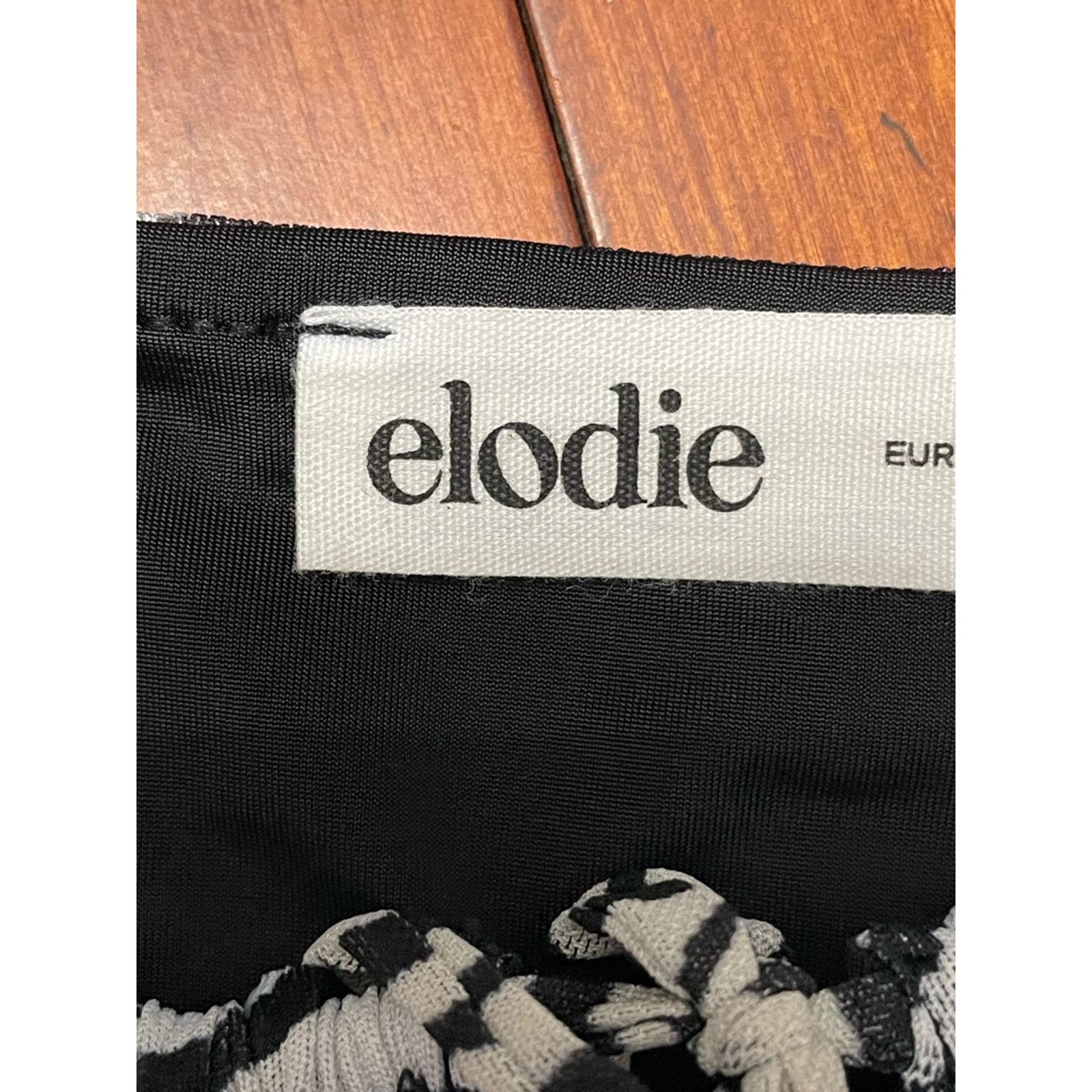 Other Elodie Puff Blouse Animal Print Square Neck Black & White M Size M / US 6-8 / IT 42-44 - 7 Thumbnail