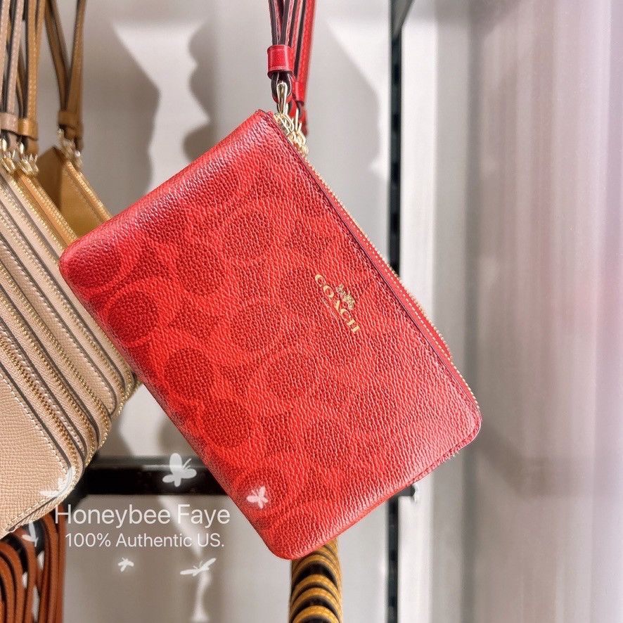 Coach Corner Zip Wristlet In Signature Canvas CAQ75 Size ONE SIZE - 5 Thumbnail