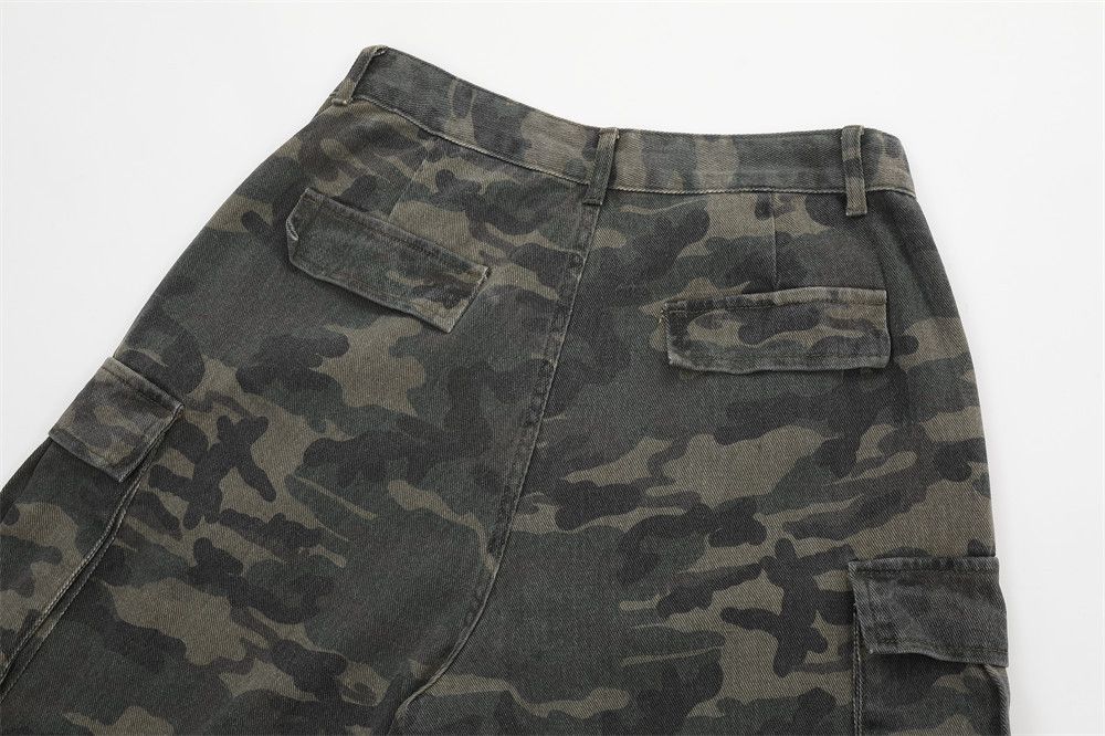 Japanese Brand American street washed distressed camouflage cargo trousers Size US 32 / EU 48 - 6 Thumbnail
