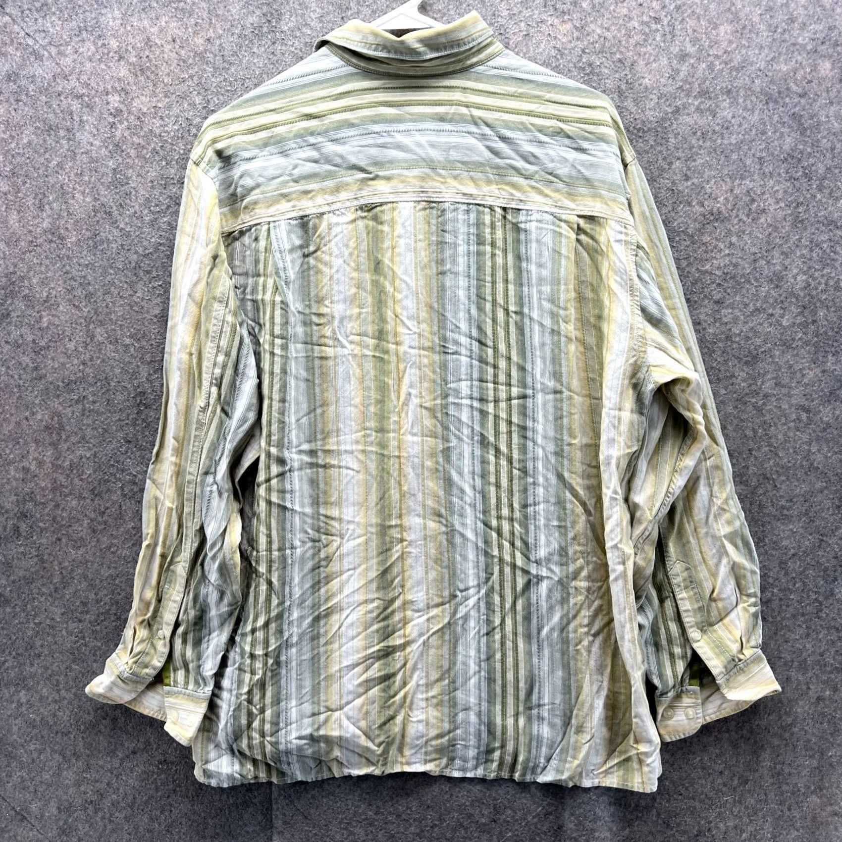 Tommy Bahama VINTAGE Tommy Bahama Shirt Mens L Green Yellow Striped Button-Down Tencel Size US L / EU 52-54 / 3 - 2 Thumbnail