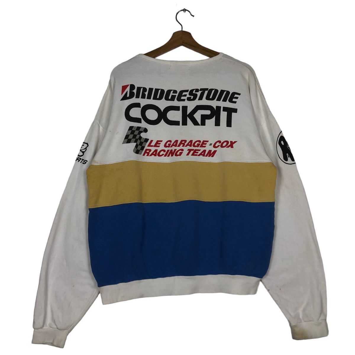 Japanese Brand Vintage Sweatshirt Racing Team Bridgestone Cockpit Big Logo Size US M / EU 48-50 / 2 - 1 Thumbnail