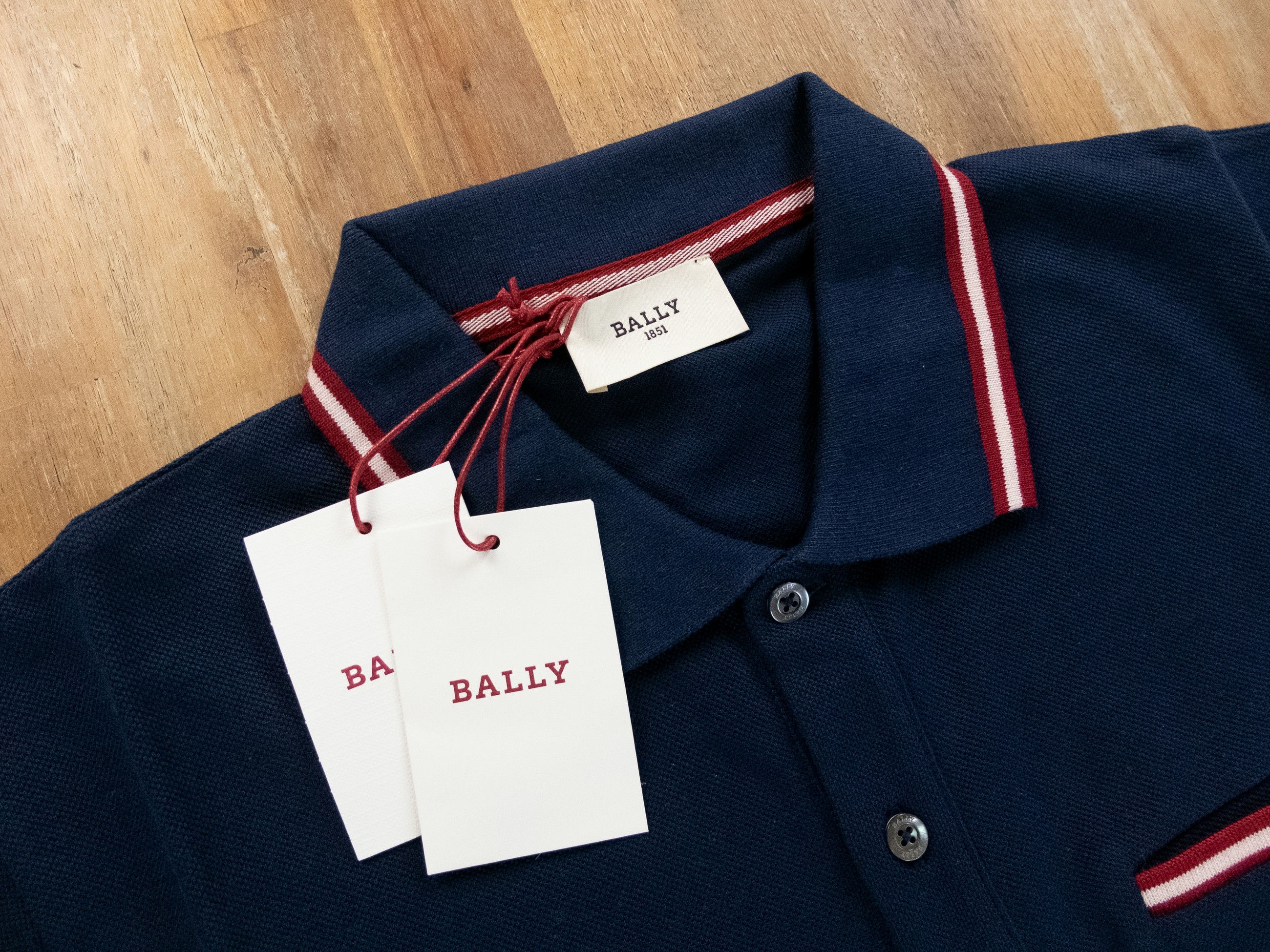 Bally BALLY navy blue embroidered chest logo polo shirt Large Size US L / EU 52-54 / 3 - 4 Thumbnail
