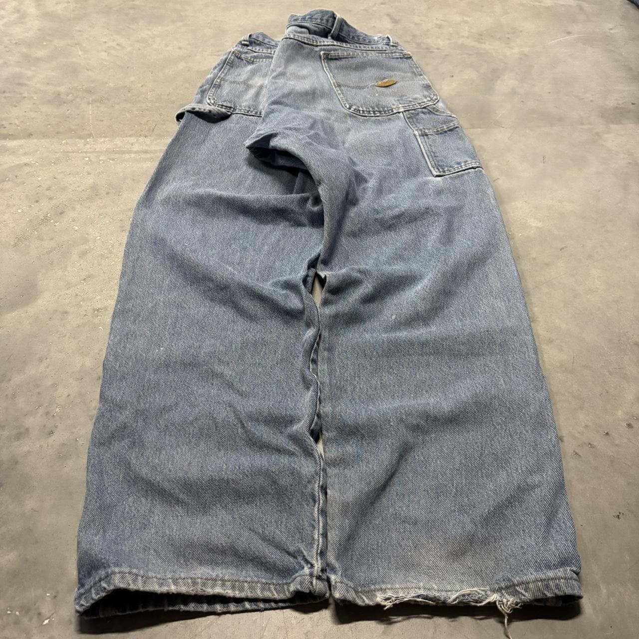 Japanese Brand × Vintage Crazy Vintage Y2K/2000s Baggy Faded Light Wash Skater Style Carpenter Denim Jeans! Size US 40 / EU 56 - 4 Thumbnail