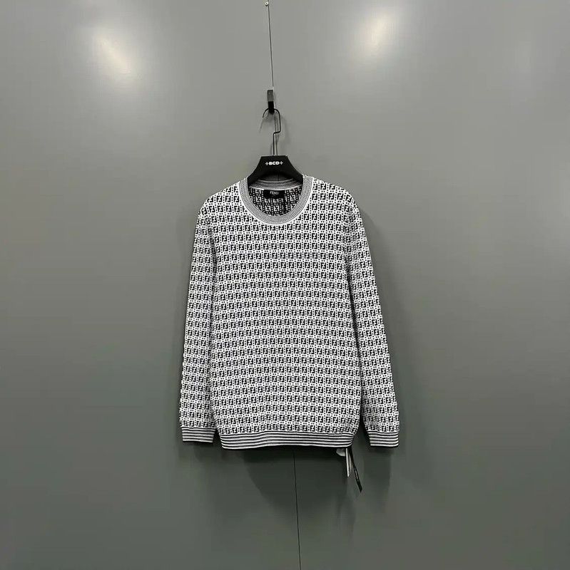 Fendi Fendi Light Gray Wool Long Sleeve Knitted Top 0089 Size ONE SIZE - 1 Thumbnail